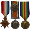 WW1 1914-15 Star Medal Trio - Pte. H. Gates, Hampshire Regiment - Wounded