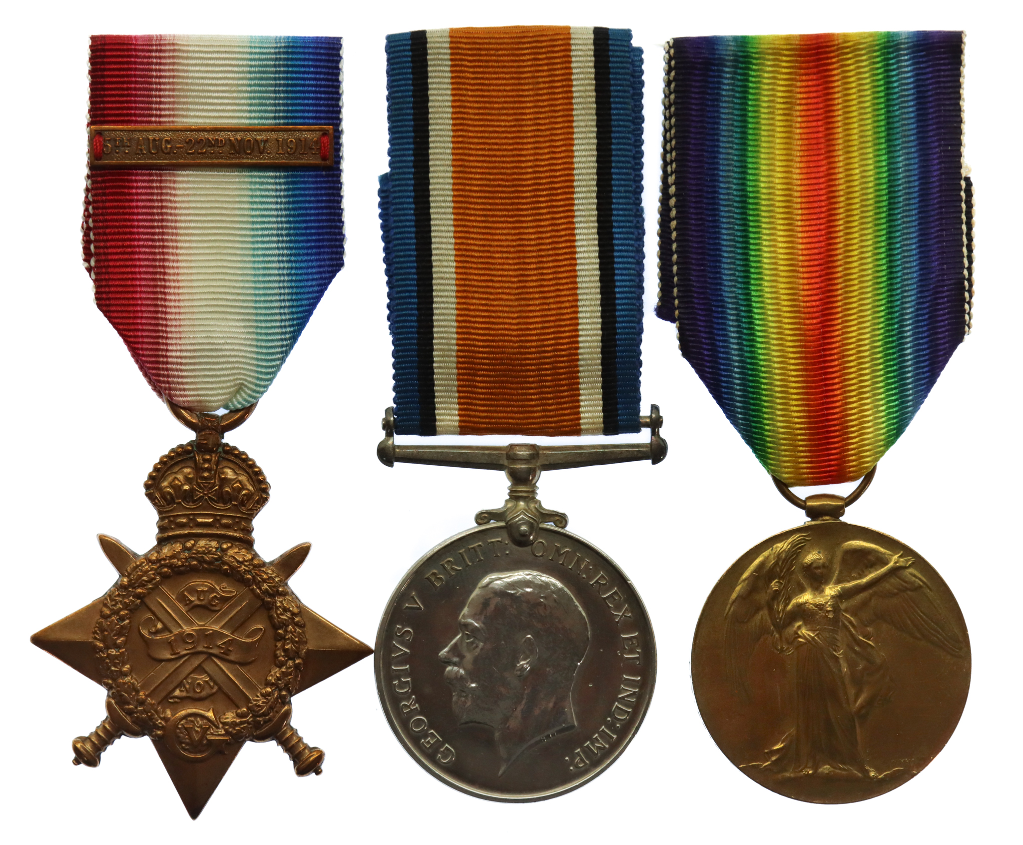 WW1 1914 Mons Star and Bar Medal Trio - Colour Sergeant S.J. Smale, Royal Marine Brigade & Royal Marine Light Infantry