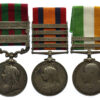 1895 IGS (Clasps - Punjab Frontier 1897-98, Tirah 1897-98), QSA (4 Clasps) and KSA (2 Clasps) Medal Group of Three - Pte. J. Trickett, Derbyshire Regiment (Sherwood Foresters)