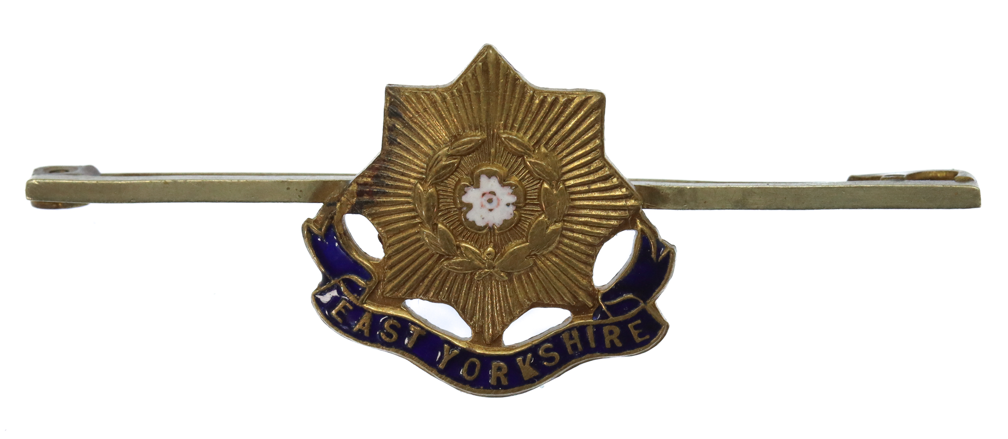 East Yorkshire Regiment Brass & Enamel Sweetheart Brooch/Tie Pin