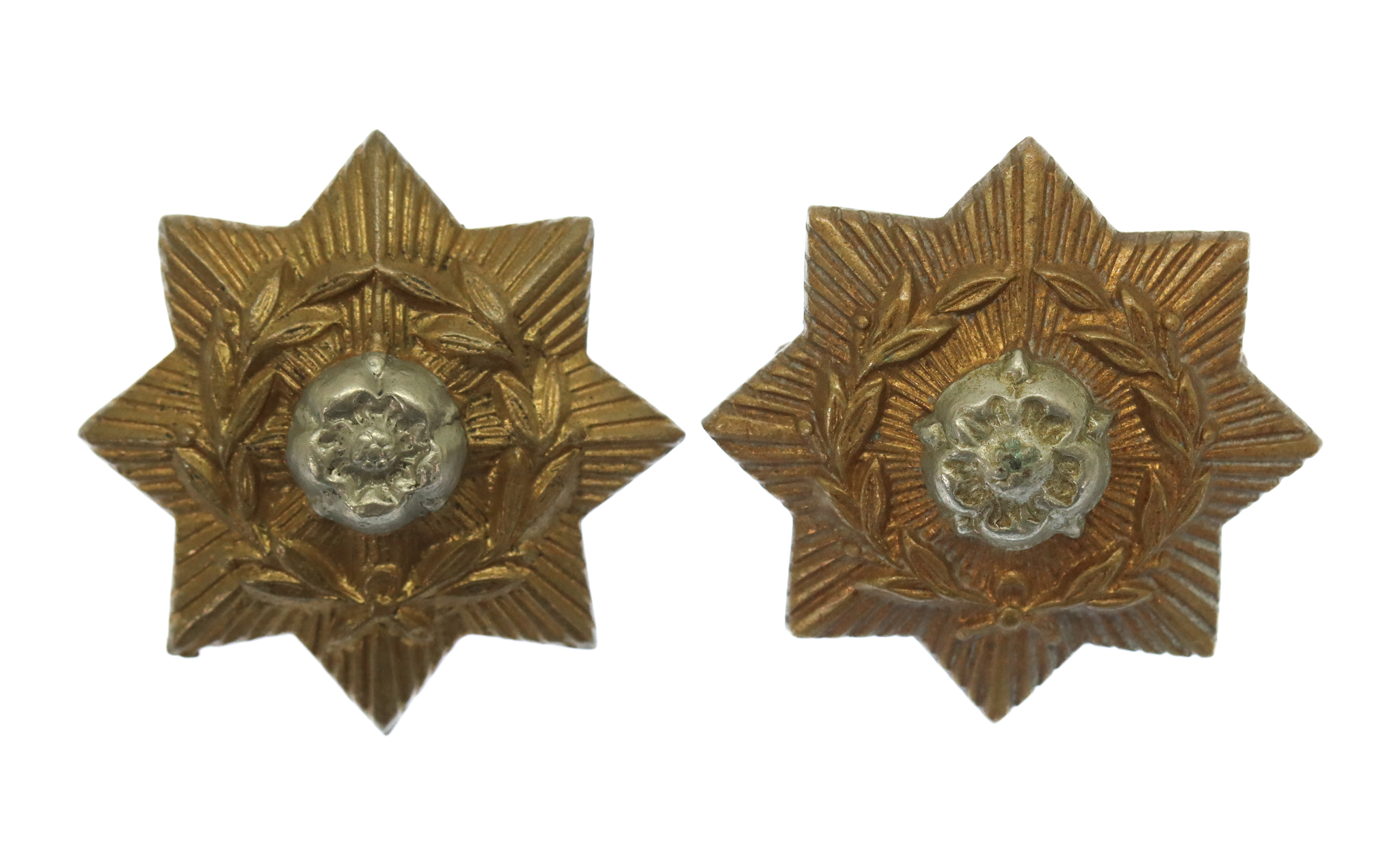 Pair of East Yorkshire Regiment Collar Badges