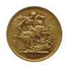 1887 S Victoria Young Head 22ct Gold Full Sovereign Coin (Sydney Mint) 