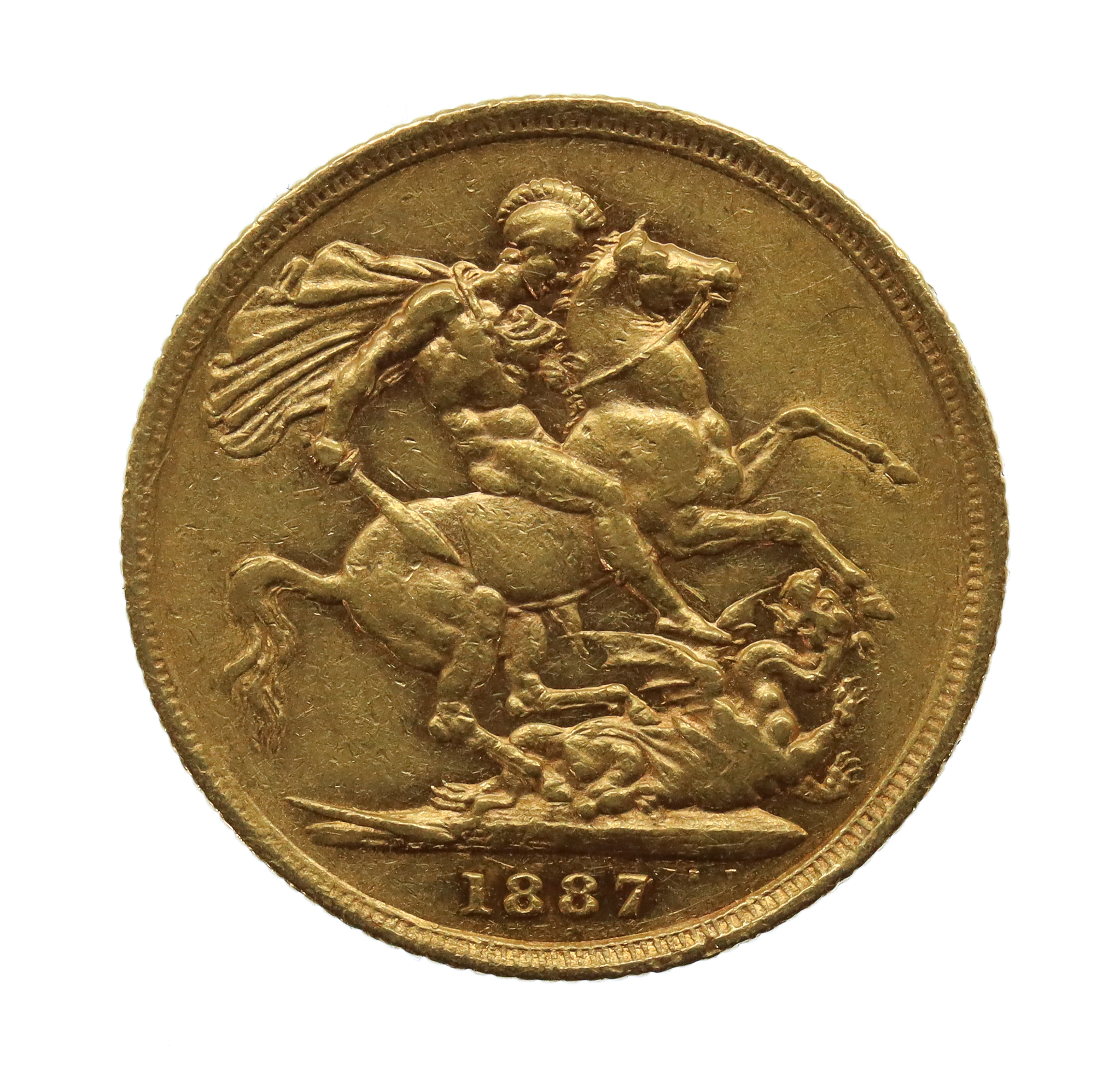 1887 S Victoria Young Head 22ct Gold Full Sovereign Coin (Sydney Mint) 