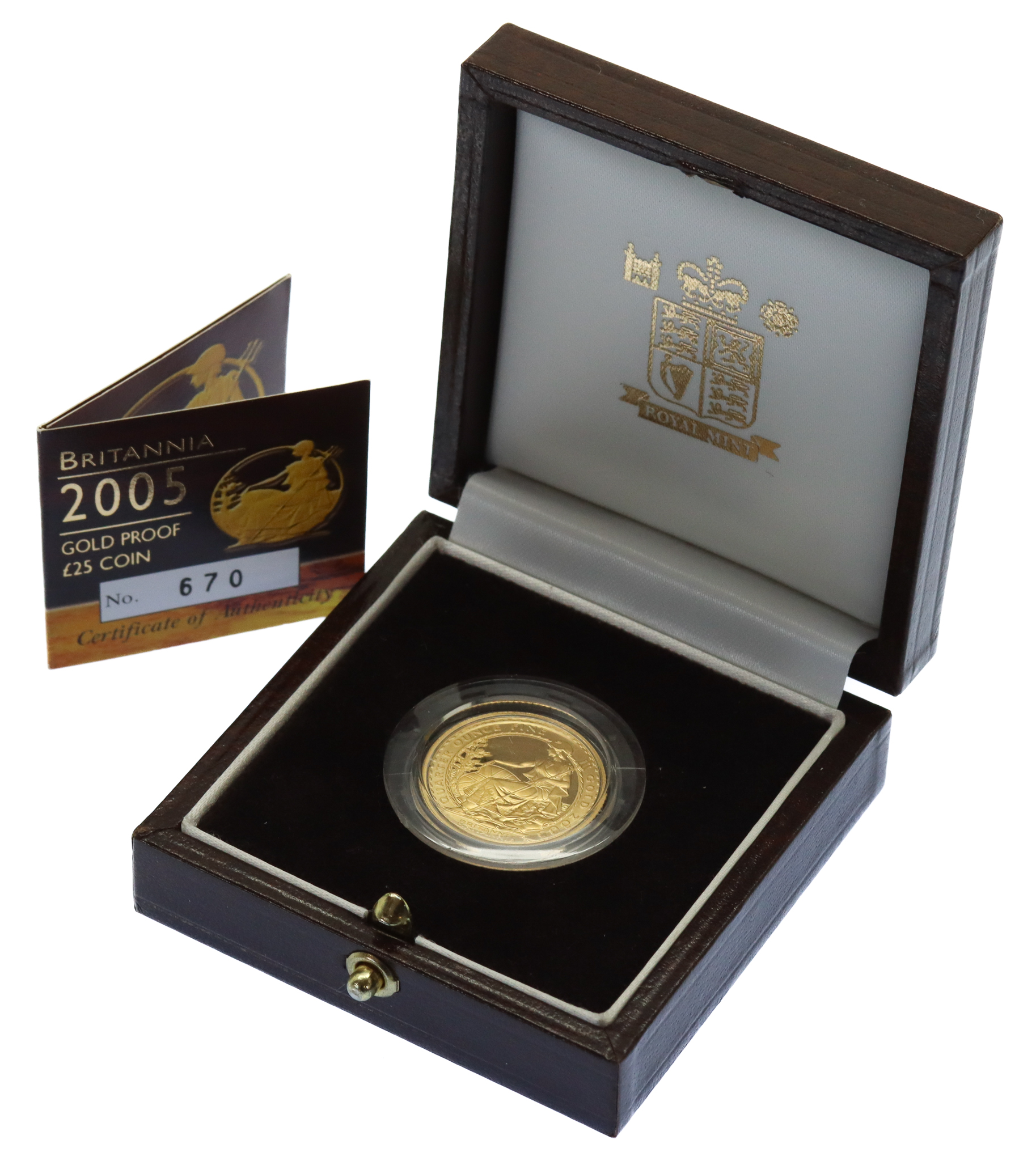 Royal Mint 2005 Gold Proof Britannia £25 Coin (1/4 oz)
