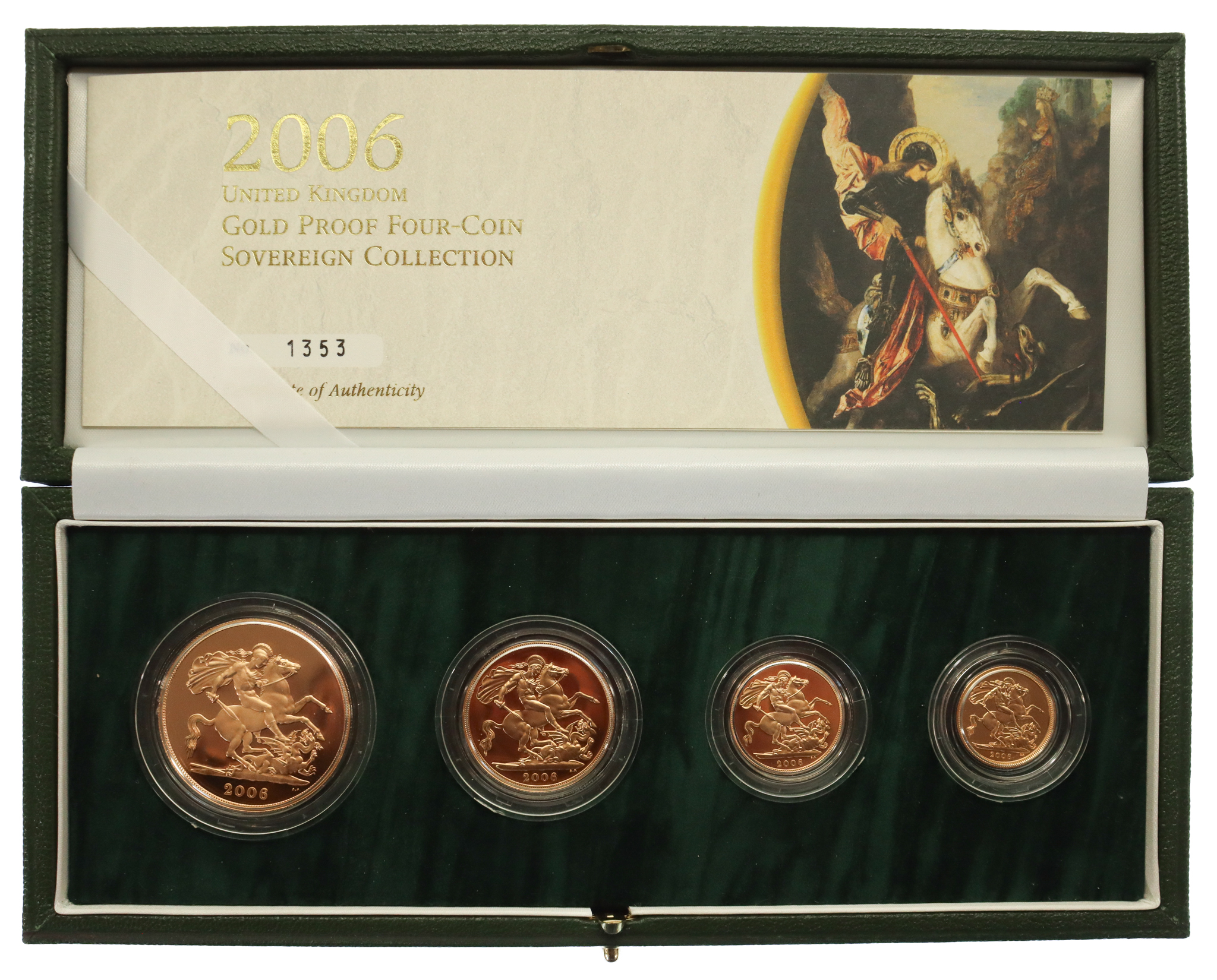 Royal Mint 2006 UK Gold Proof Four Coin Sovereign Collection 