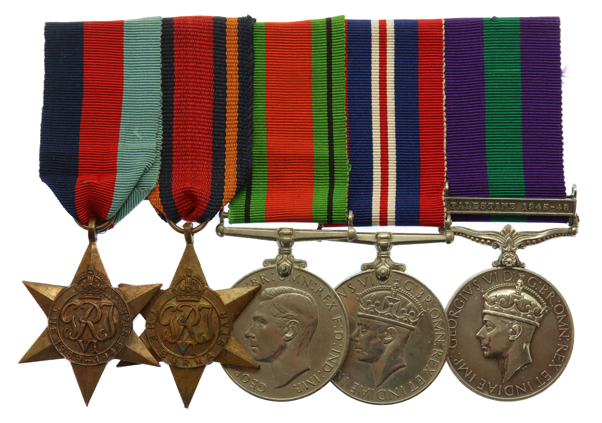 WW2 and General Service Medal (Clasp - Palestine 1945-48) Group of Five - Pte. P. Webb, East Yorkshire Regiment