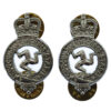 Pair of Isle of Man Constabulary Collar Badges - Queen's Crown (small size)