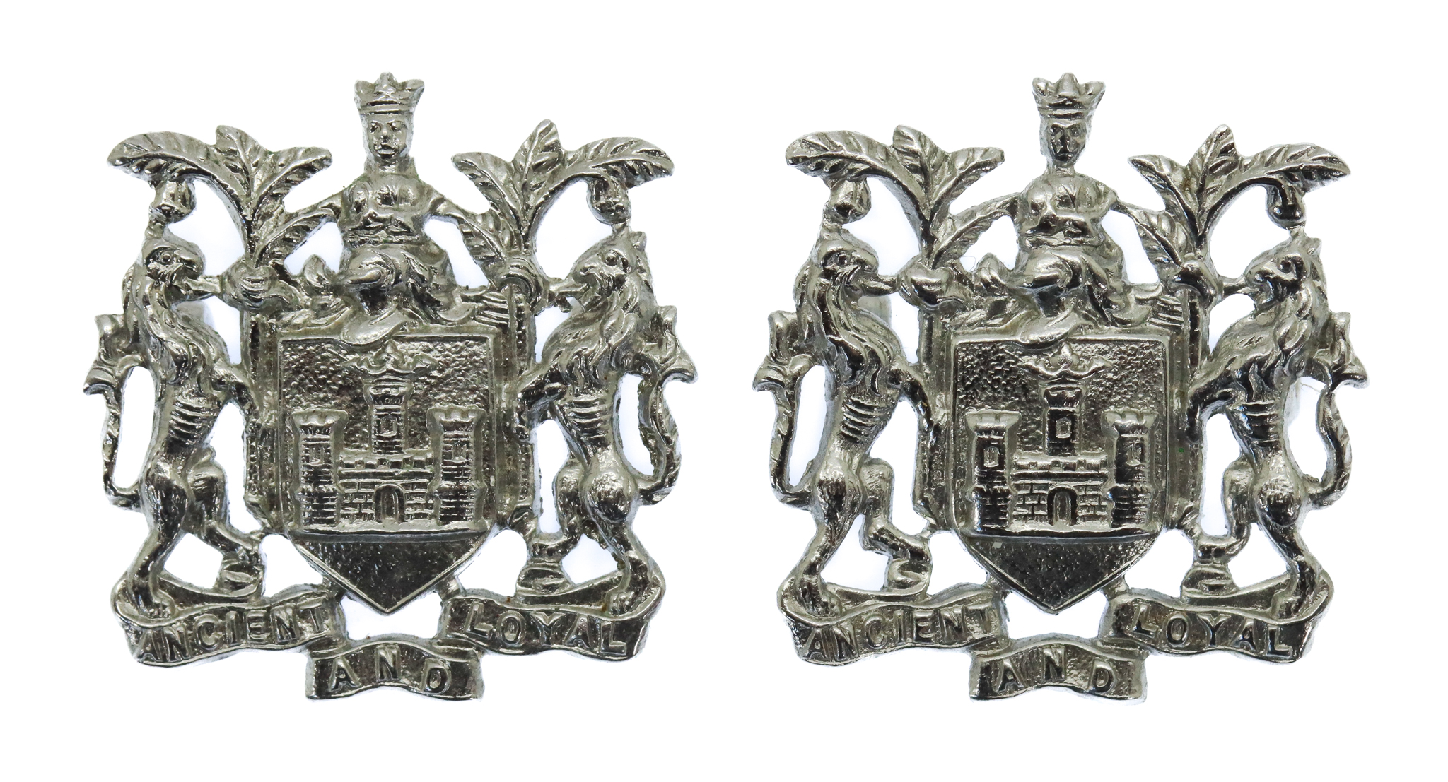 Pair of Wigan Borough Police Collar Badges