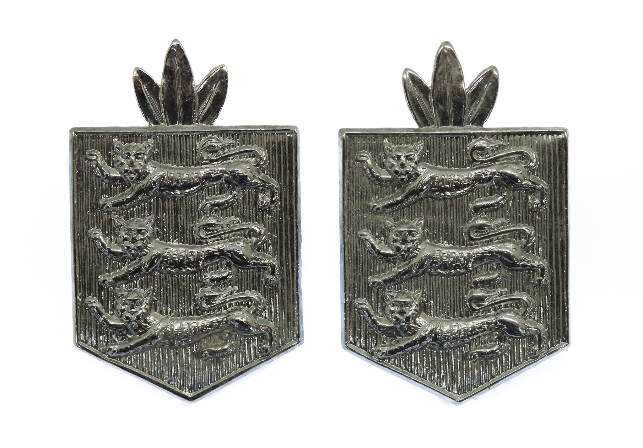 Pair of Guernsey Police Collar Badges