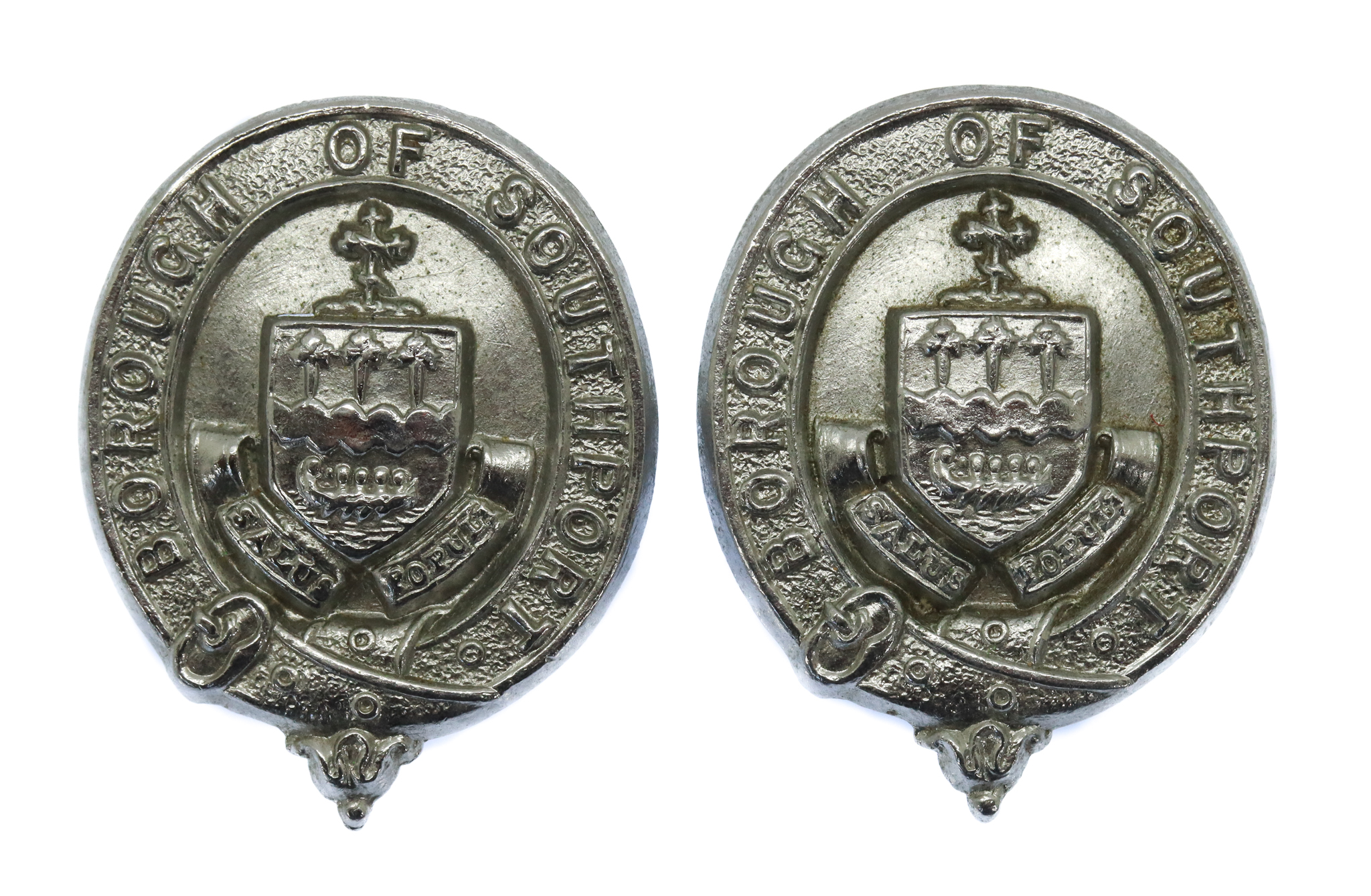 Pair of Southport Borough Police Collar Badges