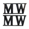 Pair of Mid-Wales Constabulary (M.W.) Chrome Shoulder Titles/Epaulette Badges