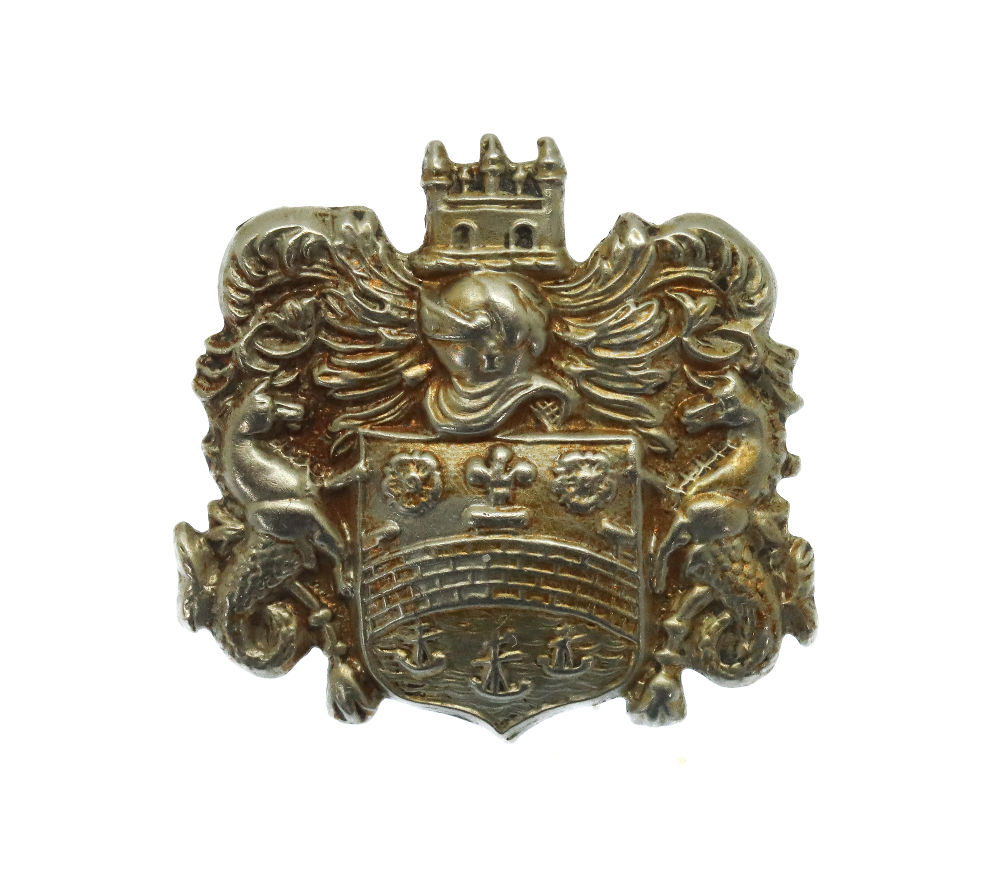 Cambridge Borough Police White Metal Collar Badge