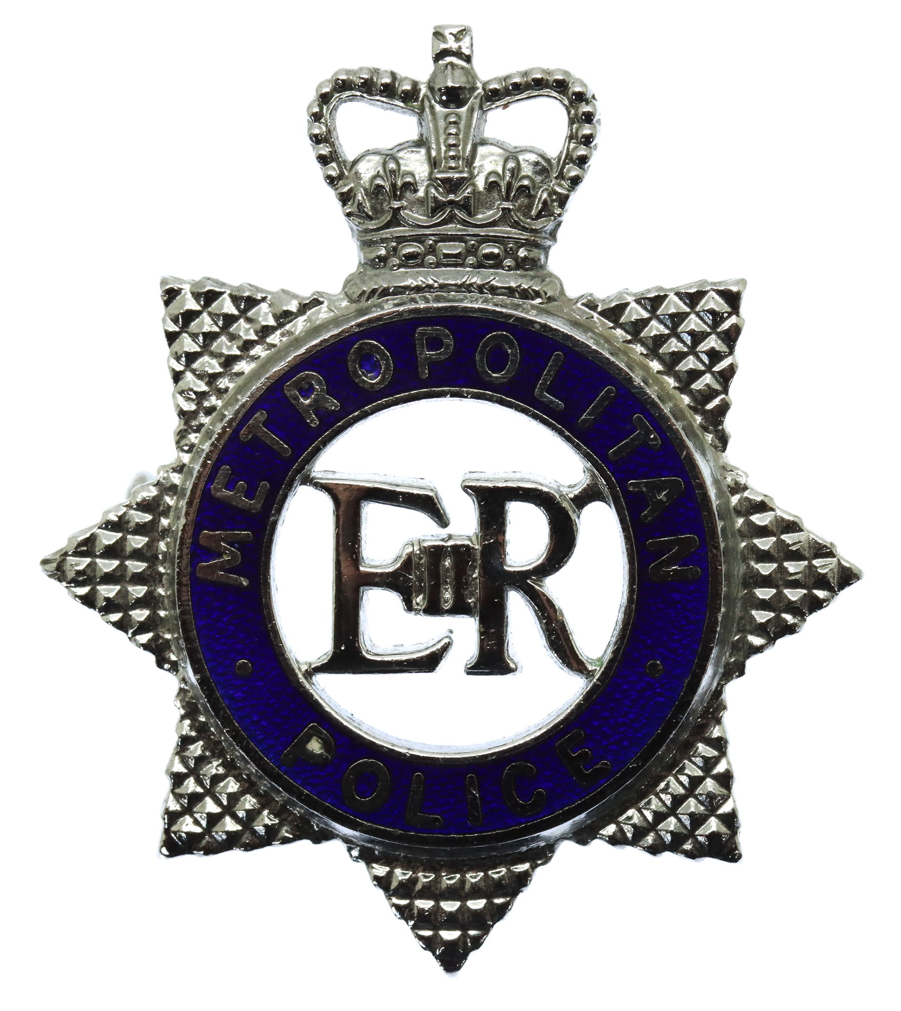 Metropolitan Police Enamelled Cap Badge - Queen's Crown