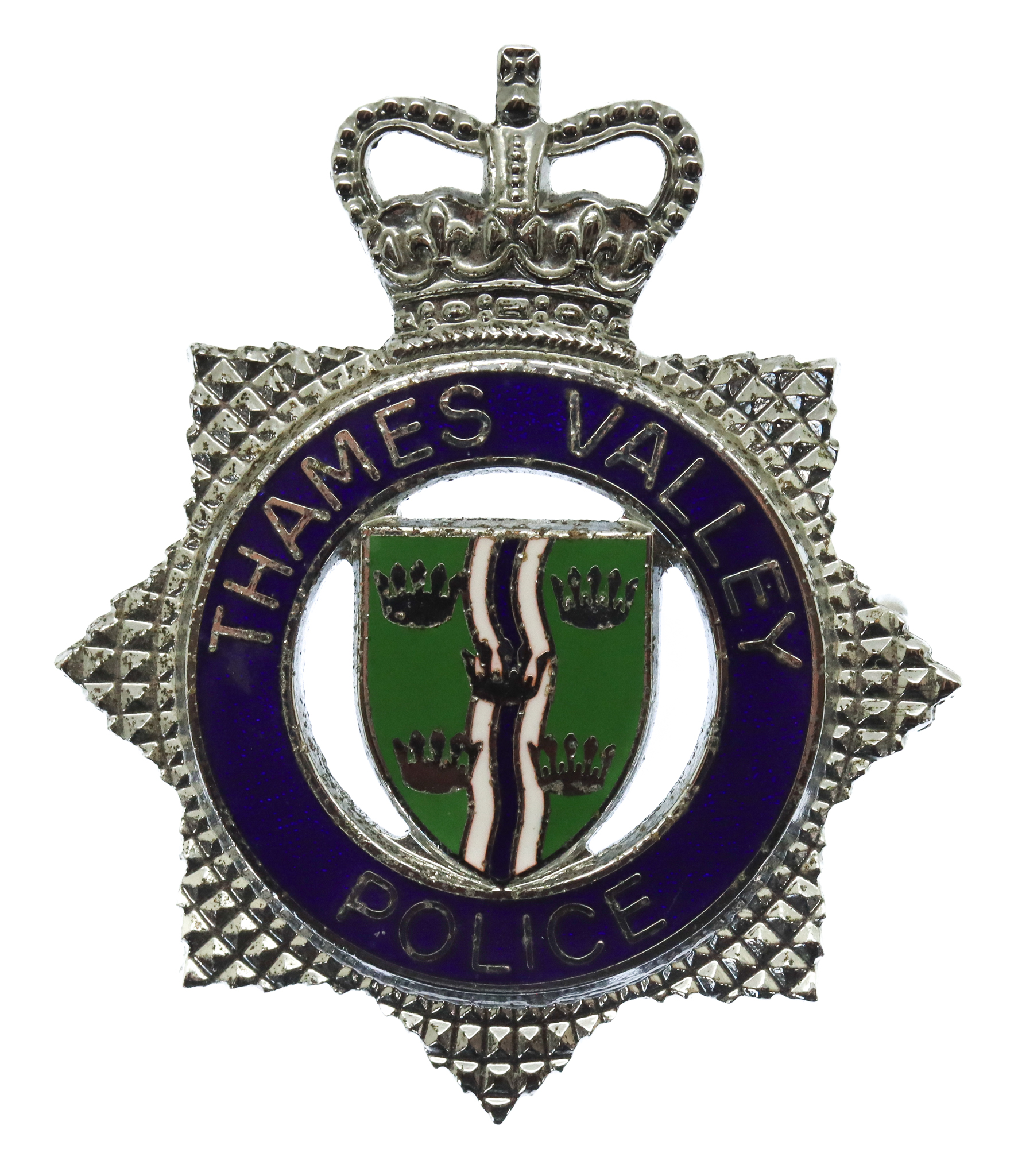 Thames Valley Police Enamelled Cap Badge - Queen's Crown