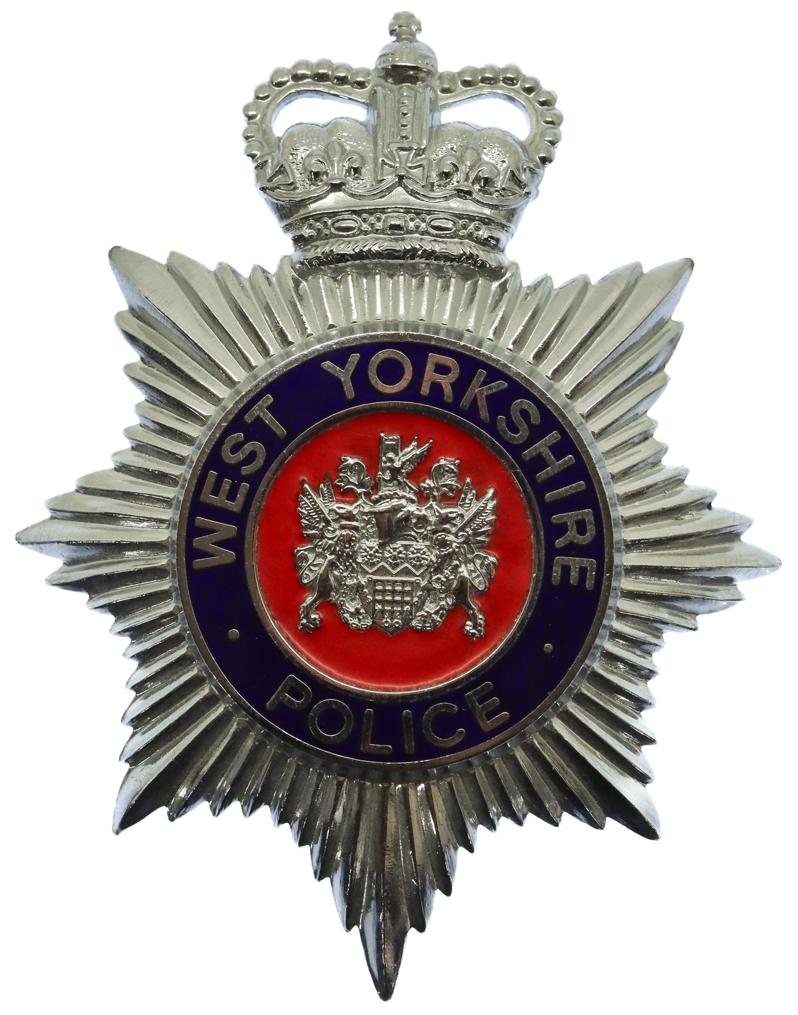 West Yorkshire Police Enamelled Helmet Plate - Queen's Crown