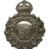 Warwickshire Constabulary Small Chrome Wreath Helmet Plate - King's Crown