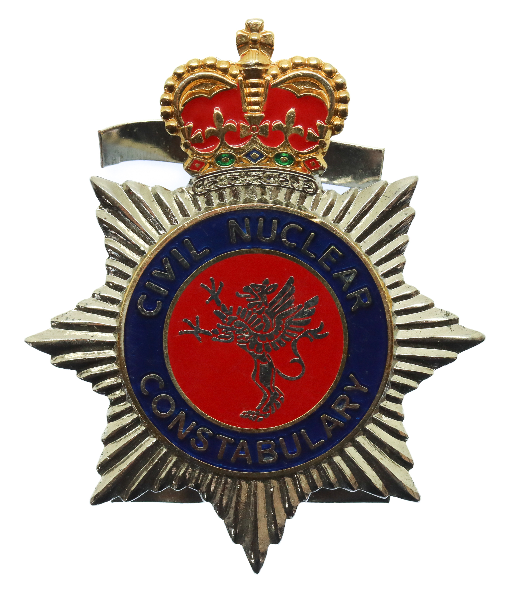Civil Nuclear Constabulary Enamelled Warrant Card Badge - Queen's Crown