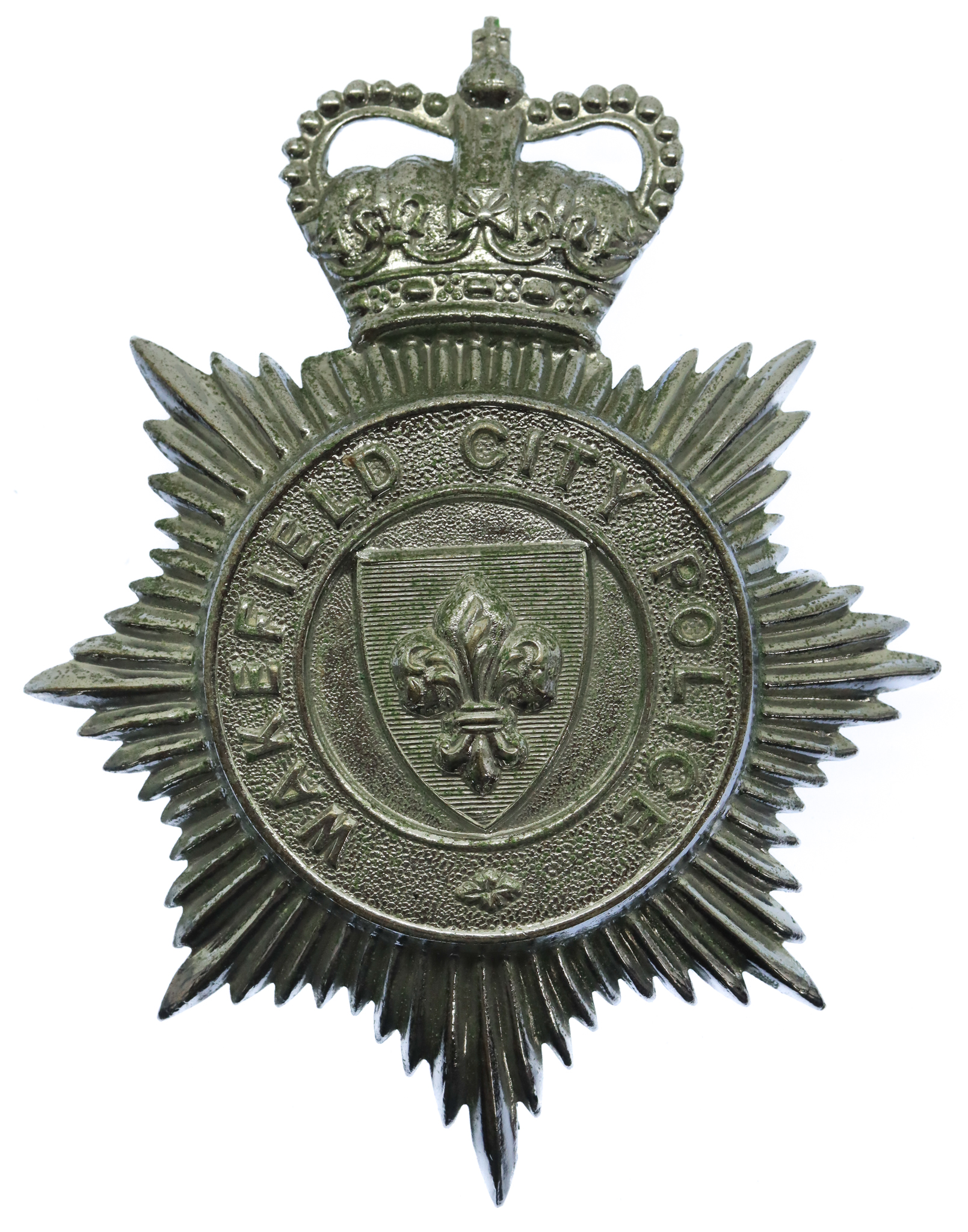 Wakefield City Police Helmet Plate - Queen's Crown