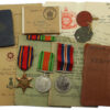 WW2 Medal Group of Three with Dog Tags and Original Documents - Pte. G. Verity, 1st Bn. East Yorkshire Regiment