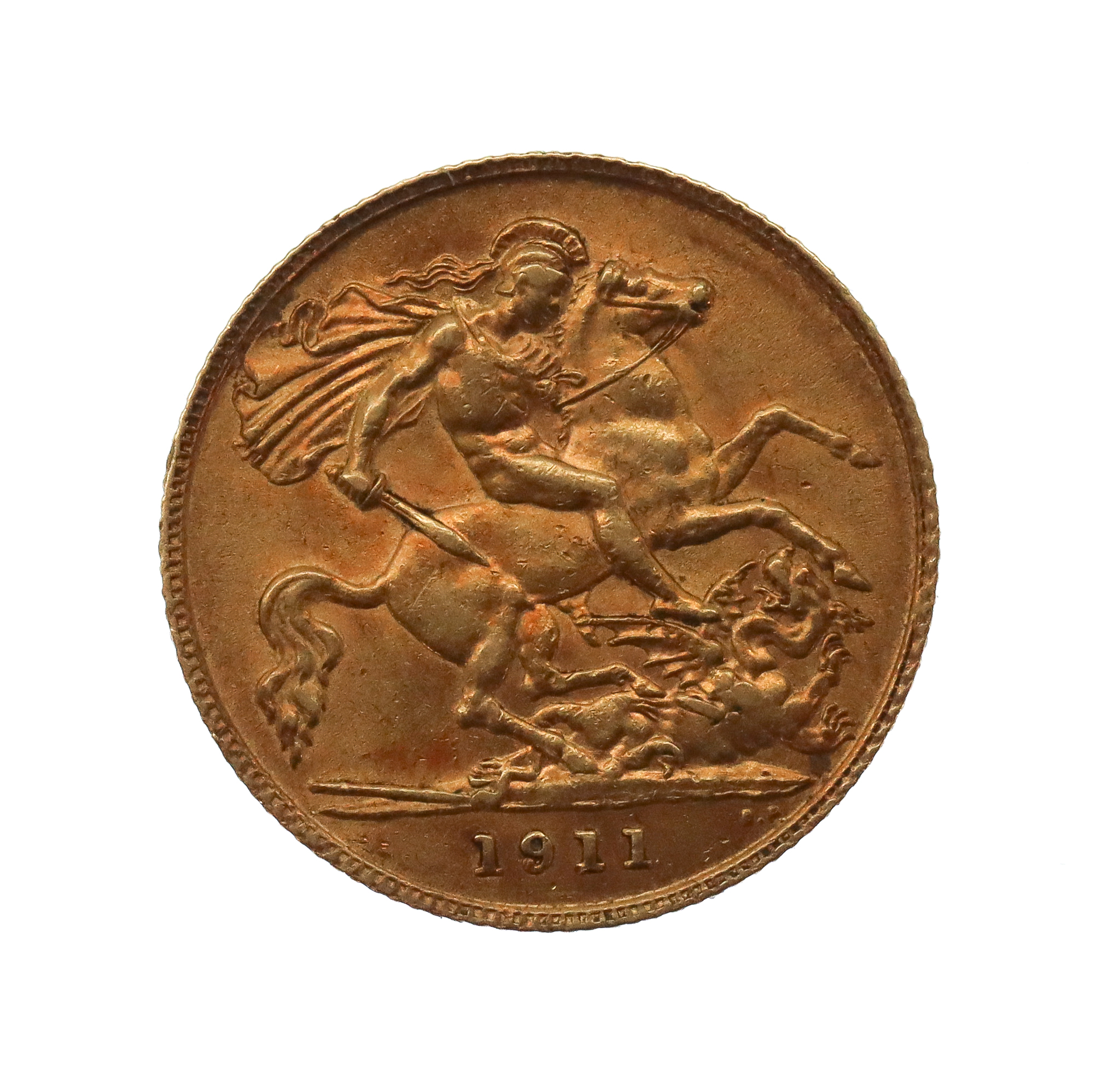1911 George V Gold 22ct Gold Half Sovereign Coin