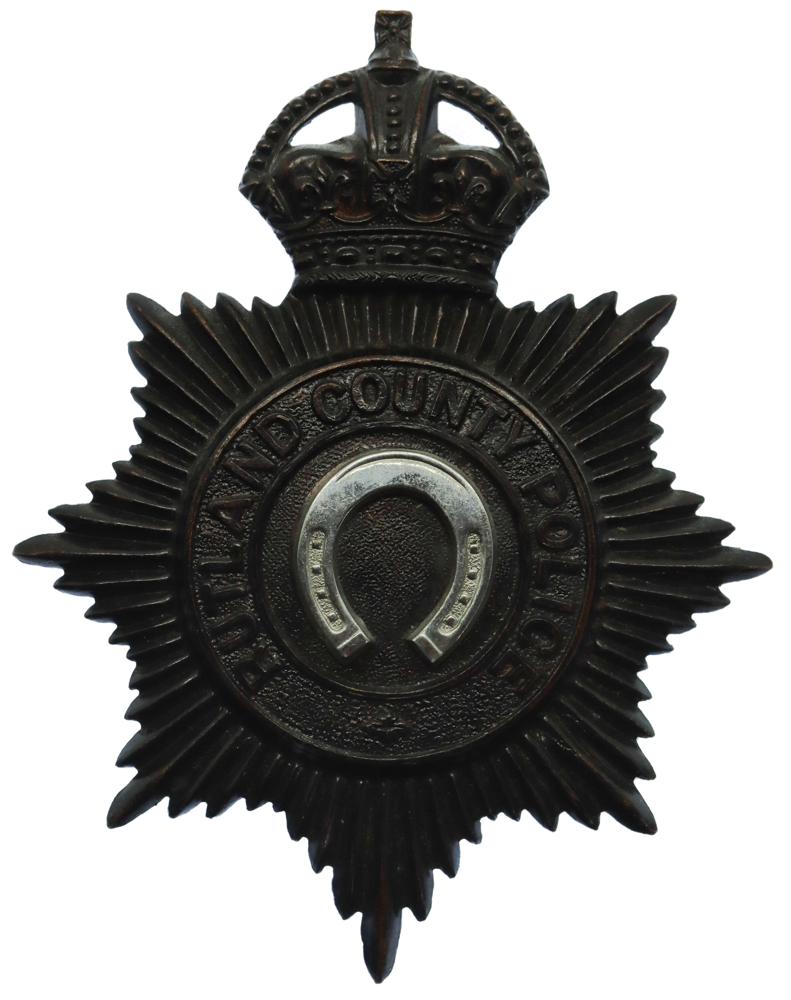 Rutland County Police Black Helmet Plate - King's Crown