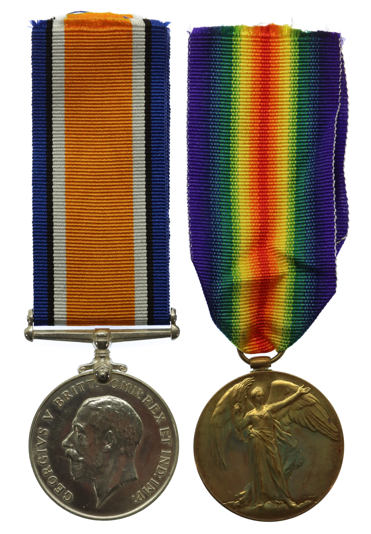 WW1 British War & Victory Medal Pair - 2nd Lieut. F.V. Mellors, West Riding Regiment (Previously an Original Grimbsy Chum, 10th Bn. Lincolnshire Regiment) - Wounded 1st/2nd July 1916 (Somme)