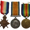 WW1 1914-15 Star Casualty Medal Trio - Pte. H. Tate, Welsh Regiment - K.I.A. 9/5/15