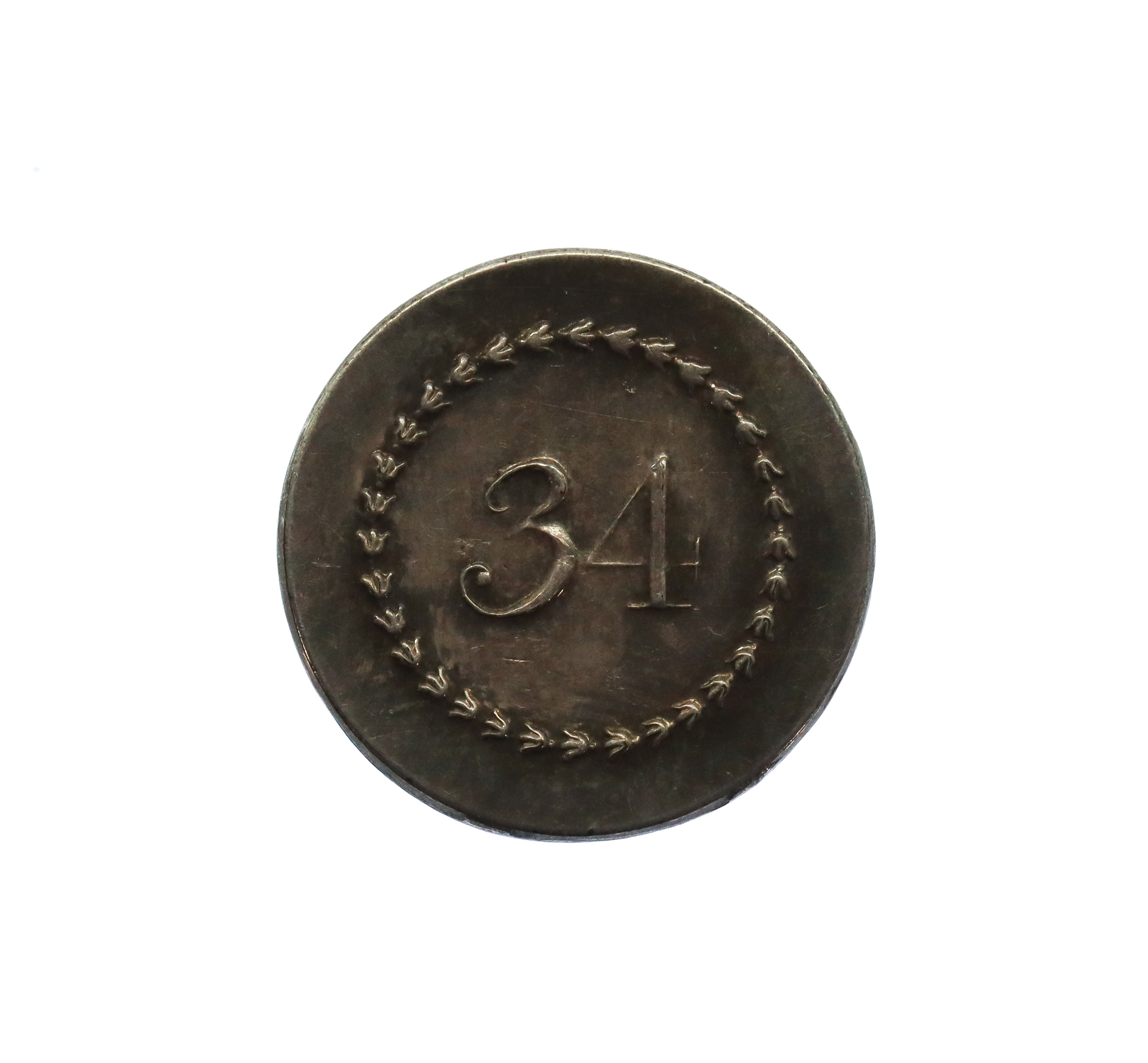 George III 34th (Cumberland) Regiment of Foot Button c.1790-1797 (17mm)