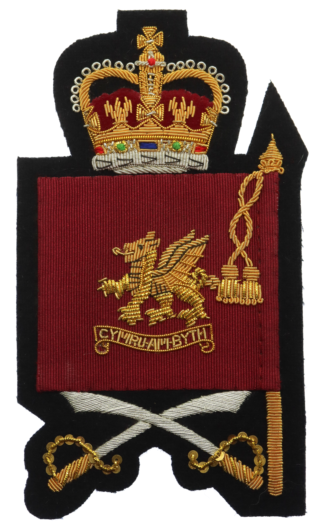 Welsh Guards Warrant Officer Class 2 W.O.II Bullion Sleeve Badge - Queen's Crown