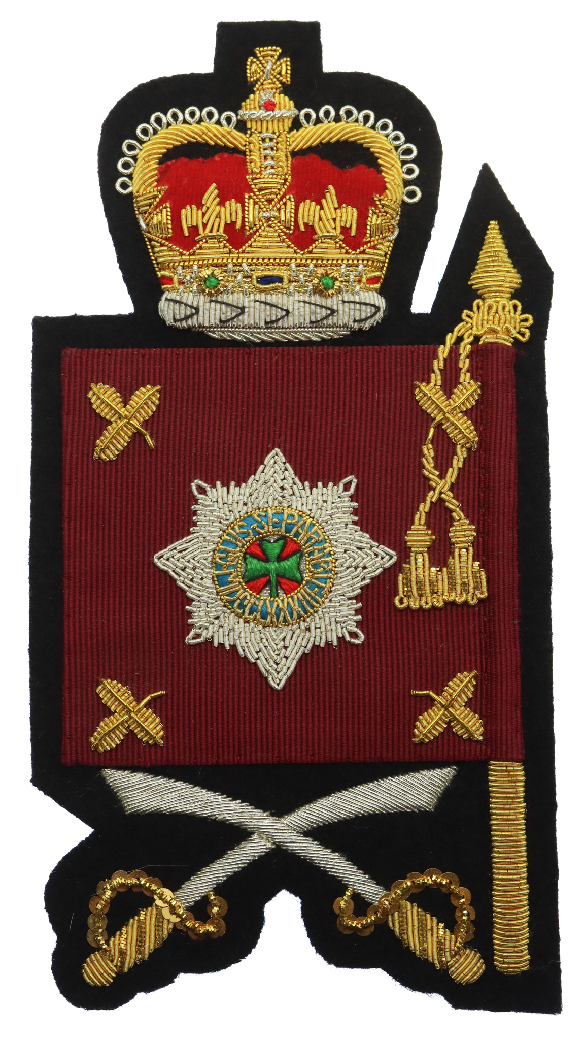 Irish Guards Warrant Officer Class 2 W.O.II Bullion Sleeve Badge - Queen's Crown