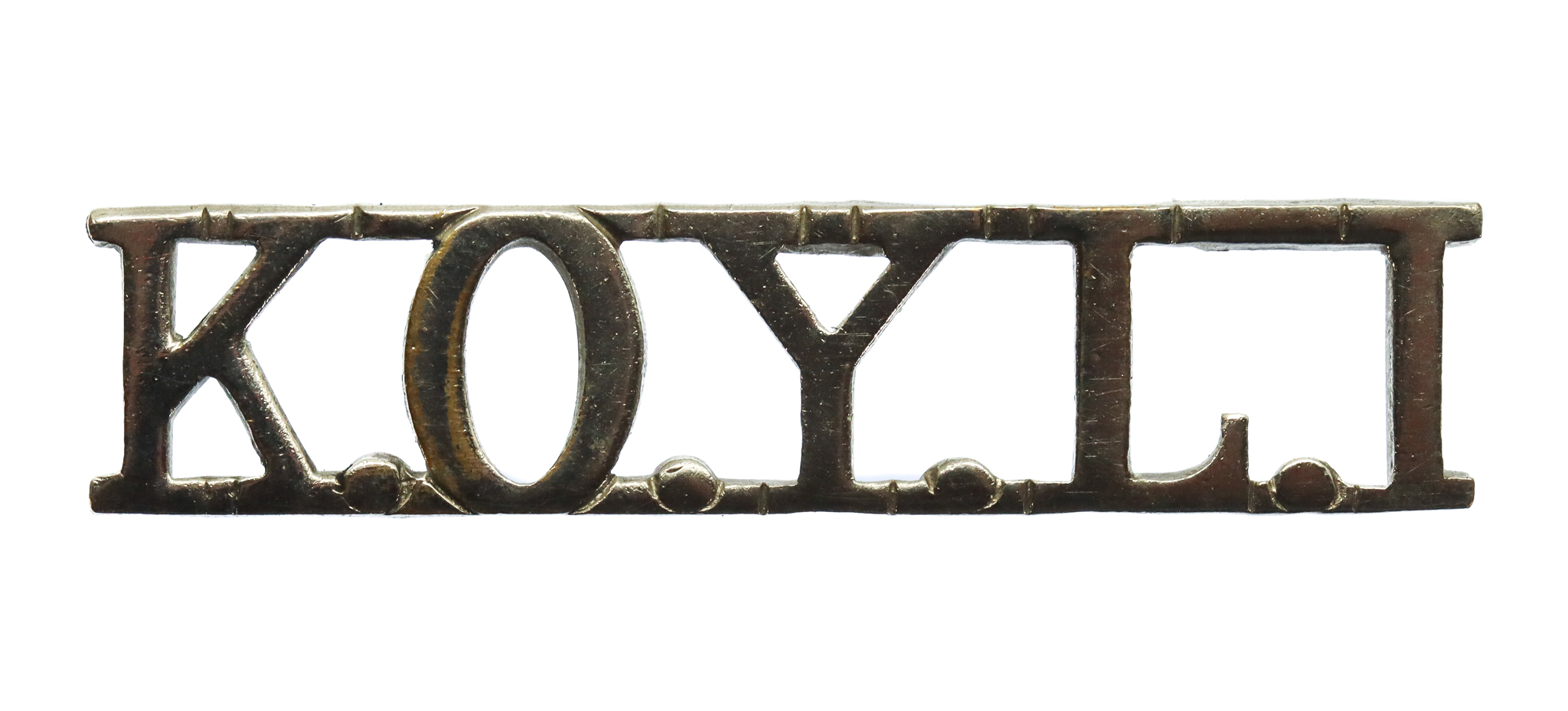 King's Own Yorkshire Light Infantry (K.O.Y.L.I.) Chrome Shoulder Title