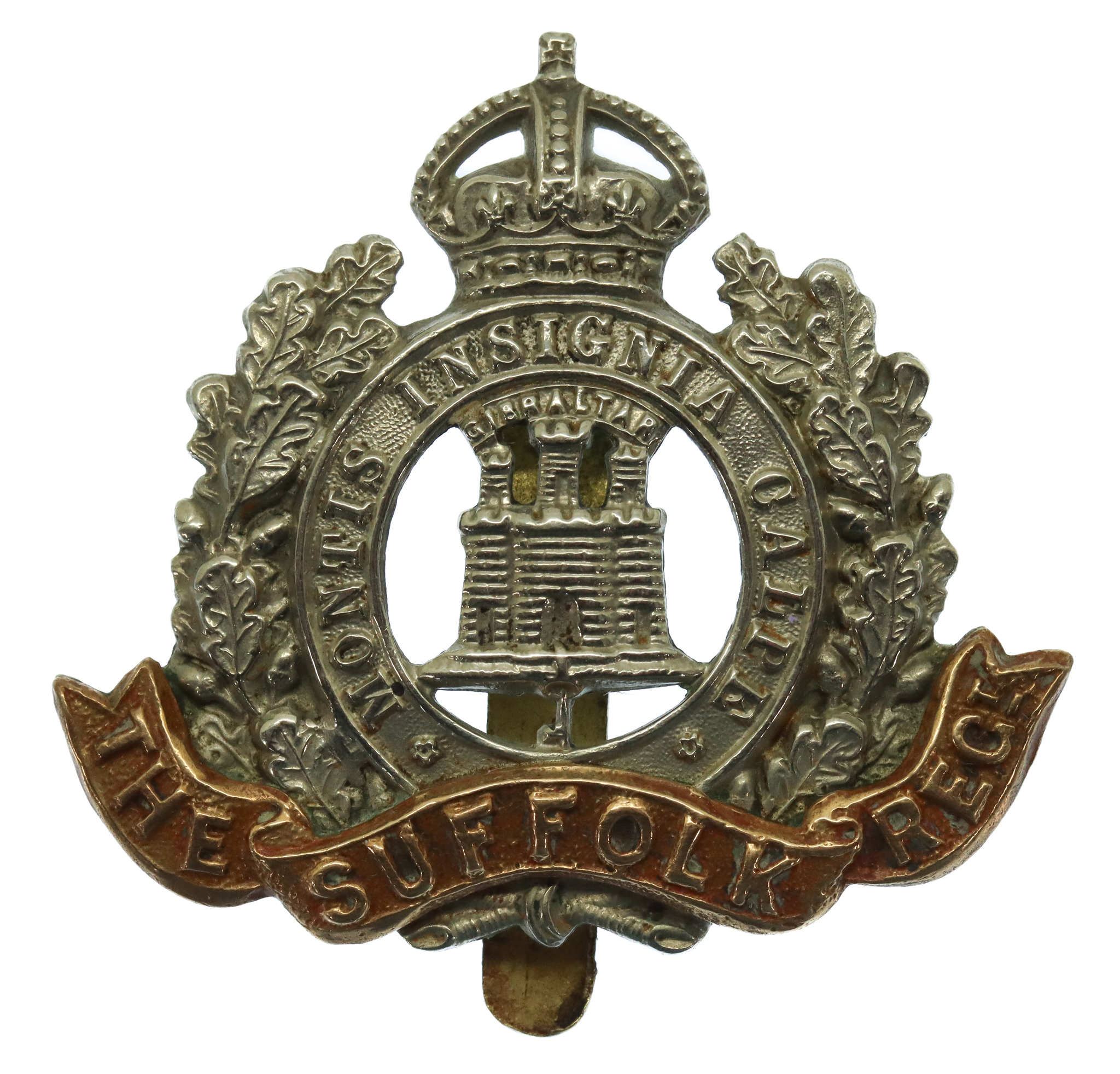 Suffolk Regiment Cap Badge - King's Crown