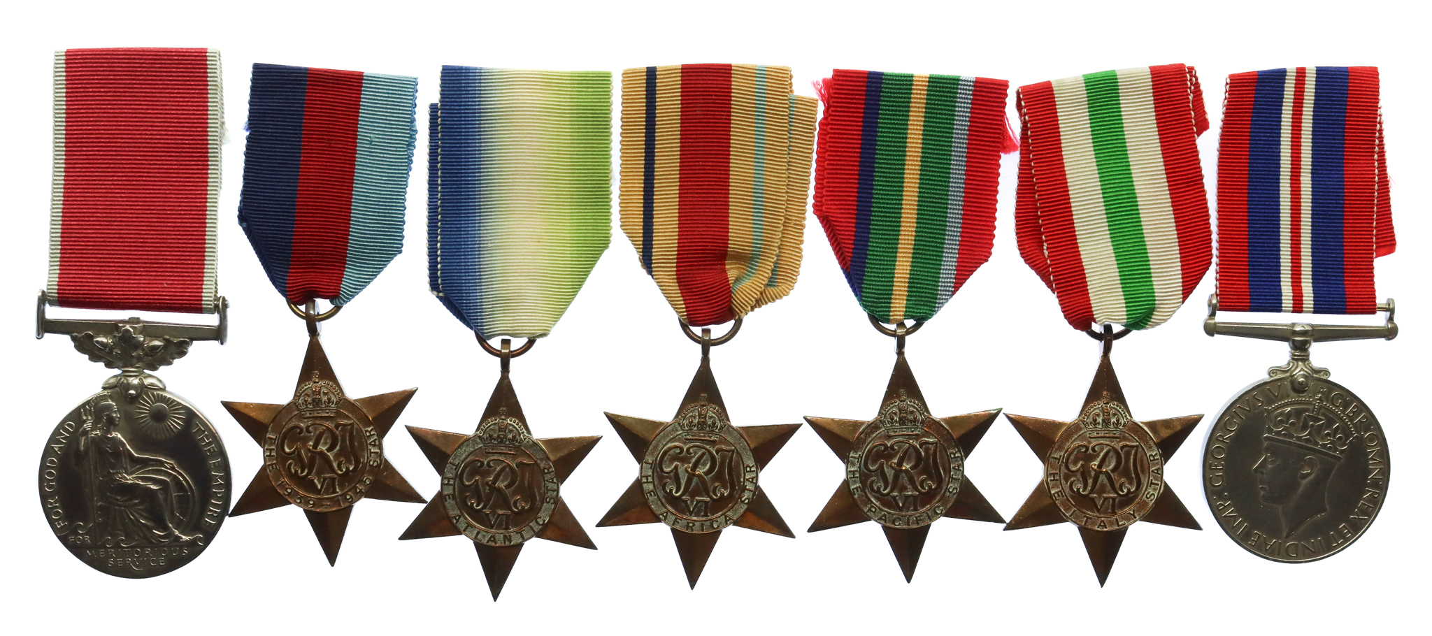 WW2 British Empire Medal Group of Seven – Chief Steward James Aaron Brain, Merchant Navy