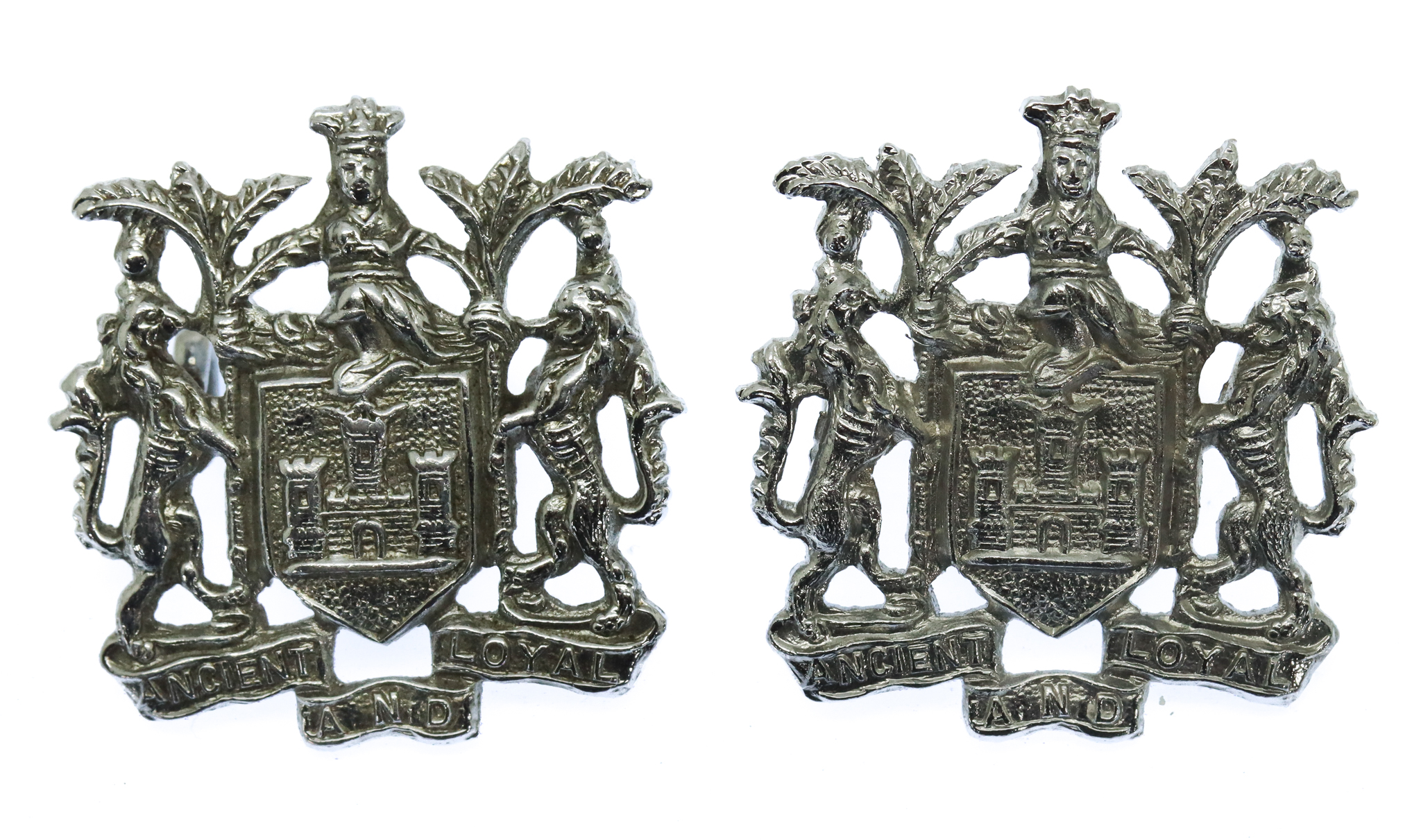 Pair of Wigan Borough Police Collar Badges