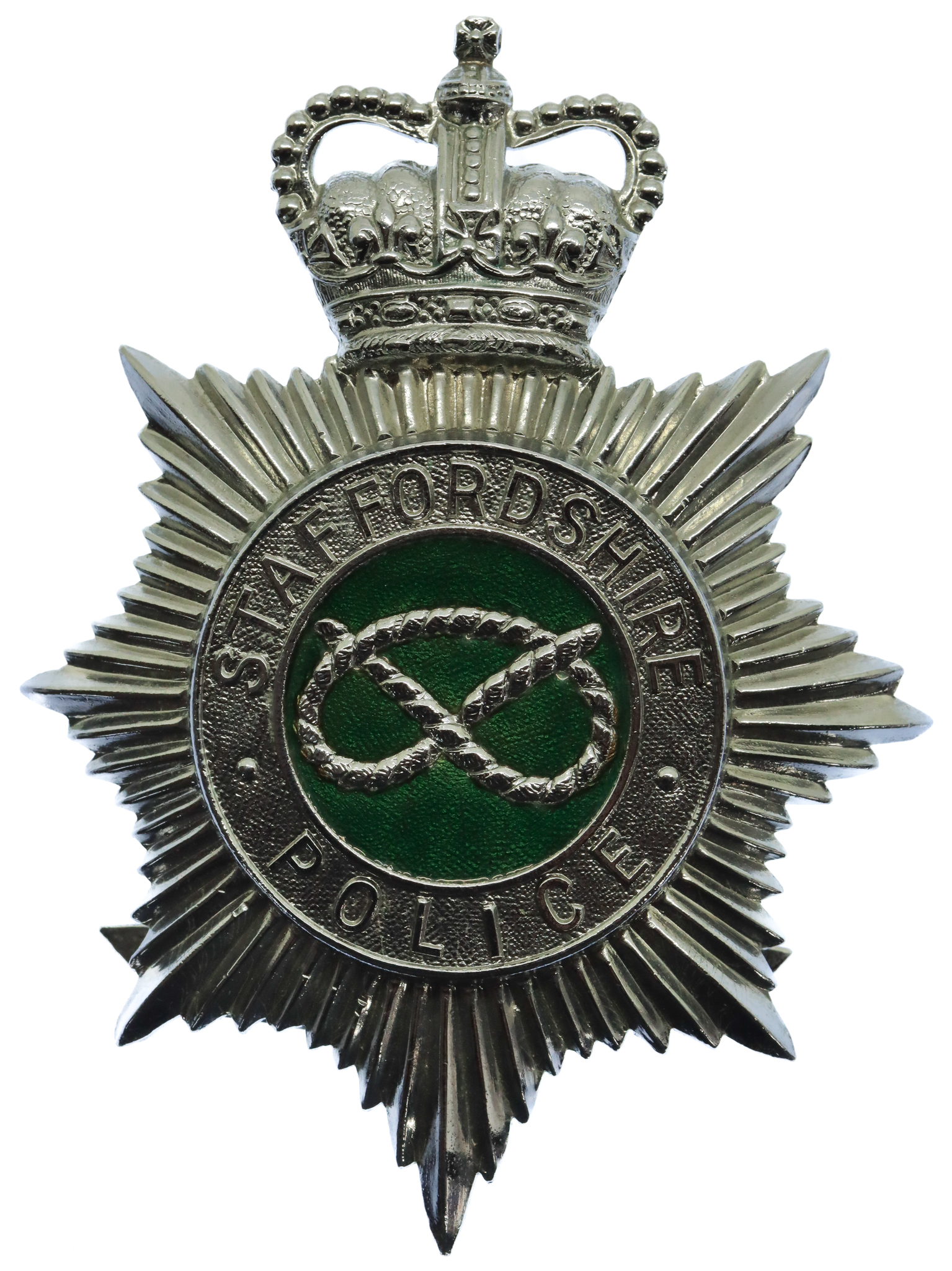 Staffordshire Police Enamelled Helmet Plate - Queen's Crown