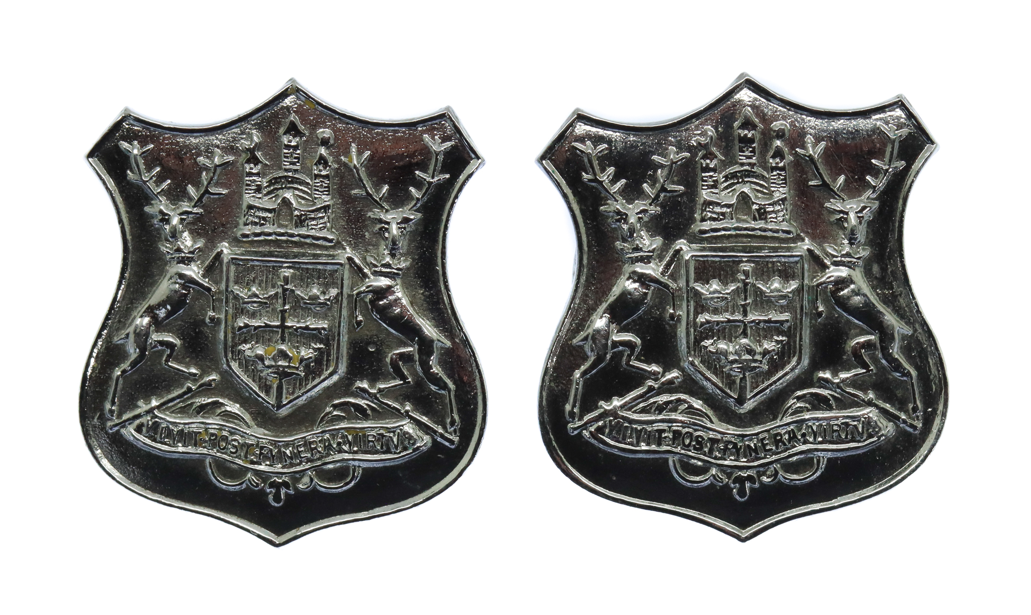 Pair of Nottingham City Police Collar Badges