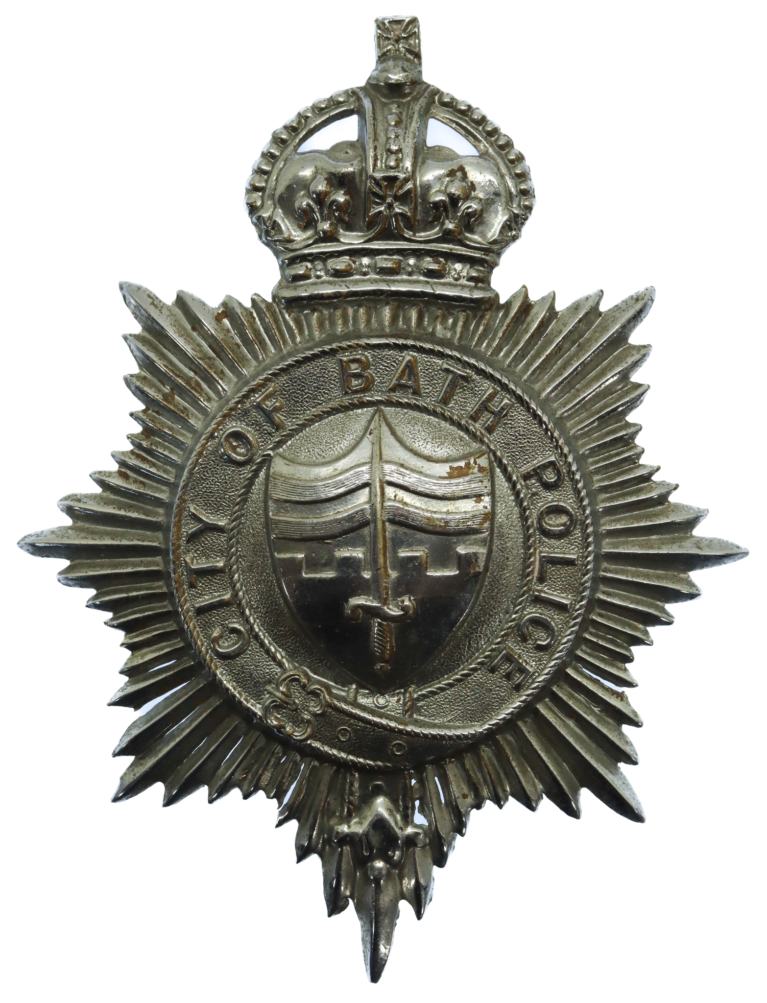 Bath City Police Helmet Plate - King's Crown