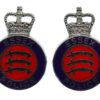 Pair of Essex Police Enamelled Collar Badges - Queen's Crown
