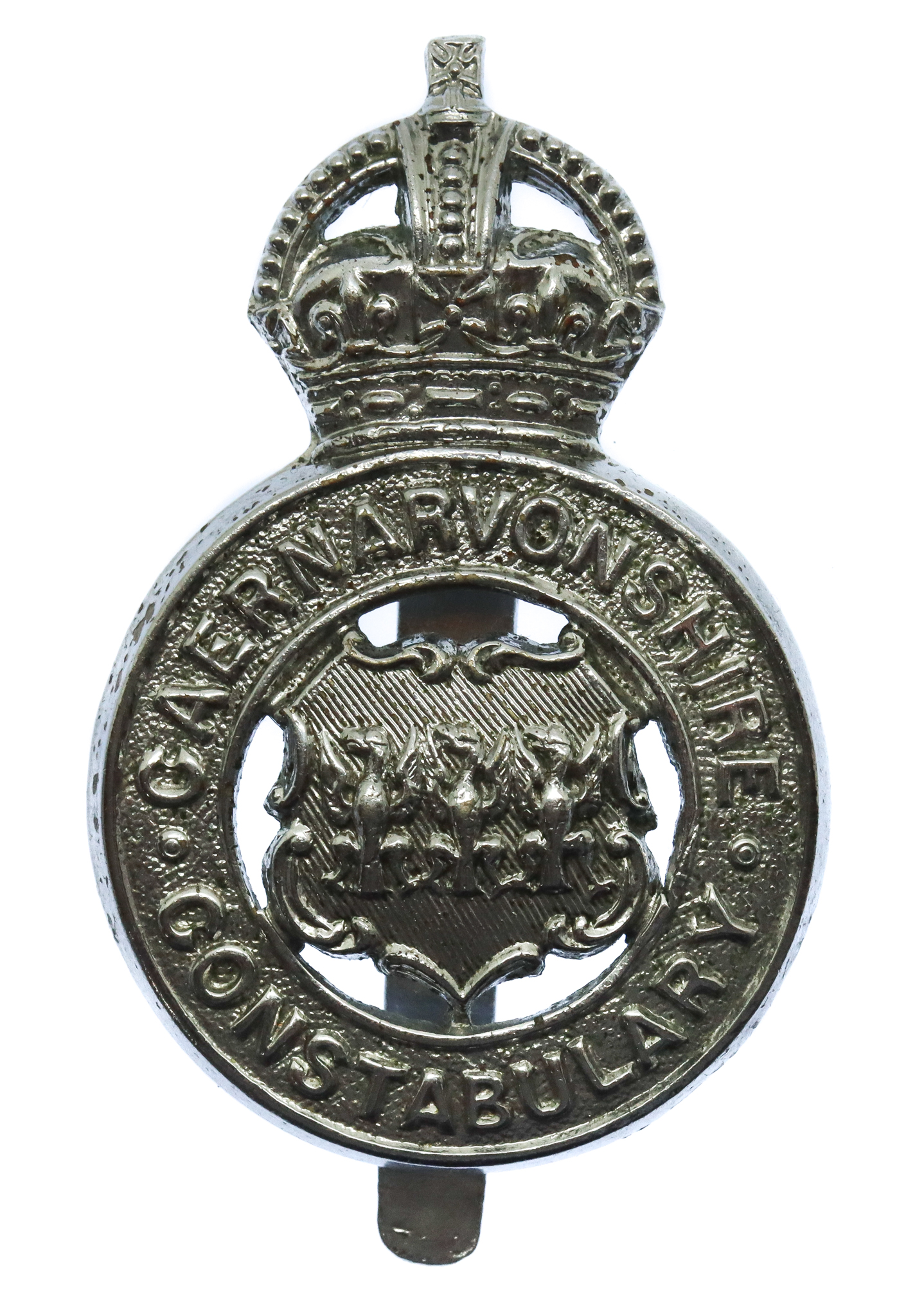 Caernarvonshire Constabulary Cap Badge- King's Crown