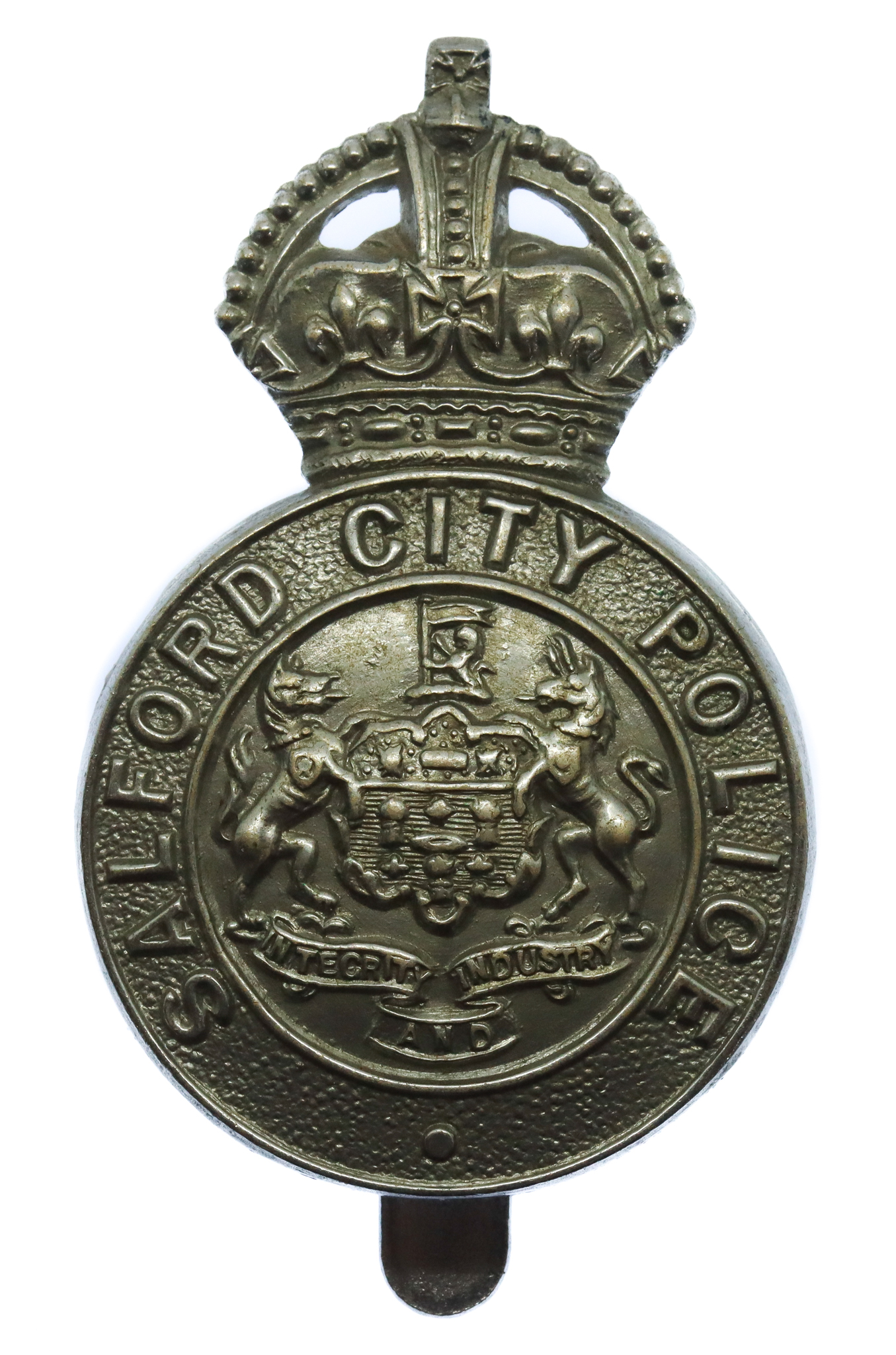 Salford City Police Cap Badge - King's Crown