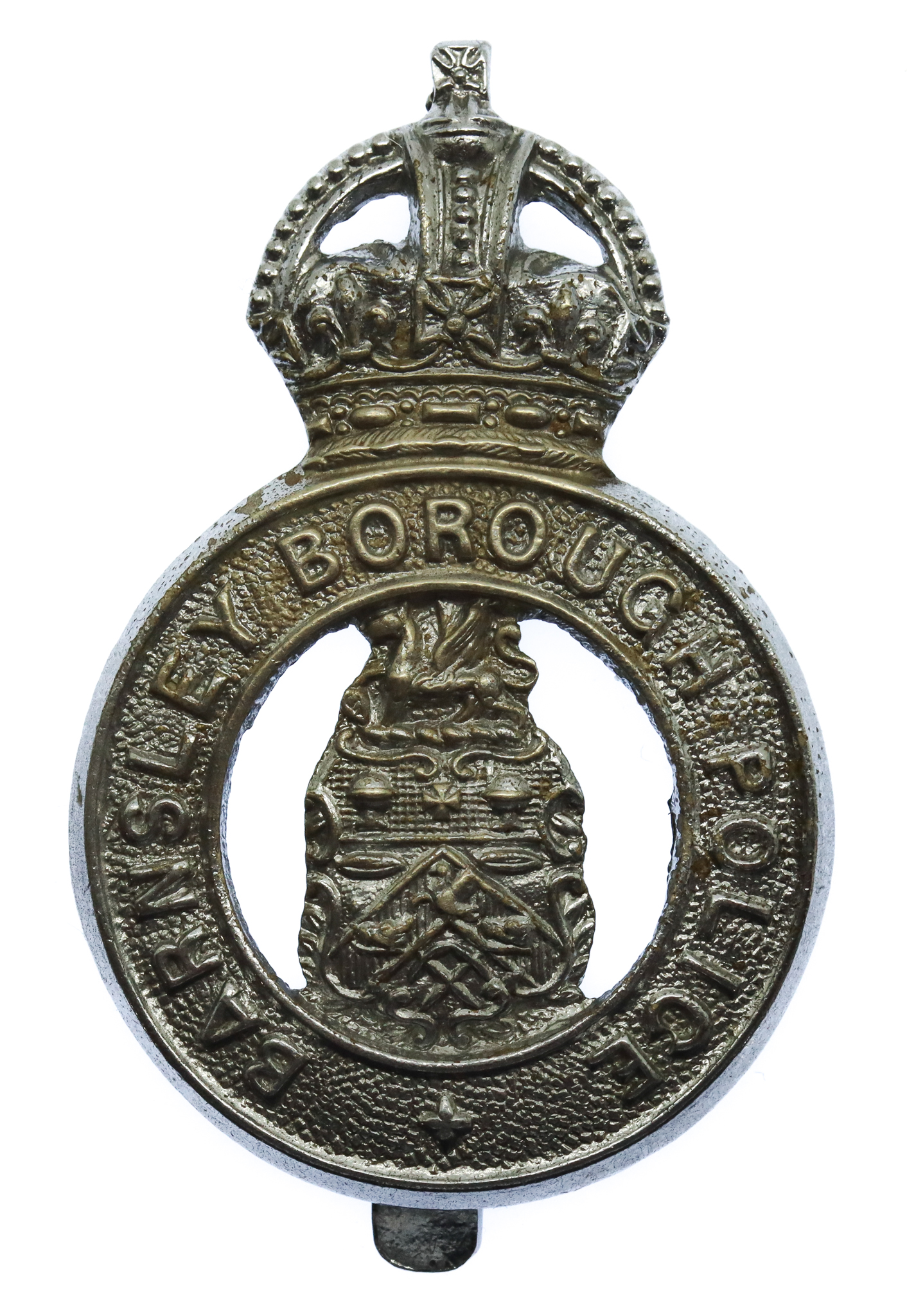Barnsley Borough Police Cap Badge - King's Crown