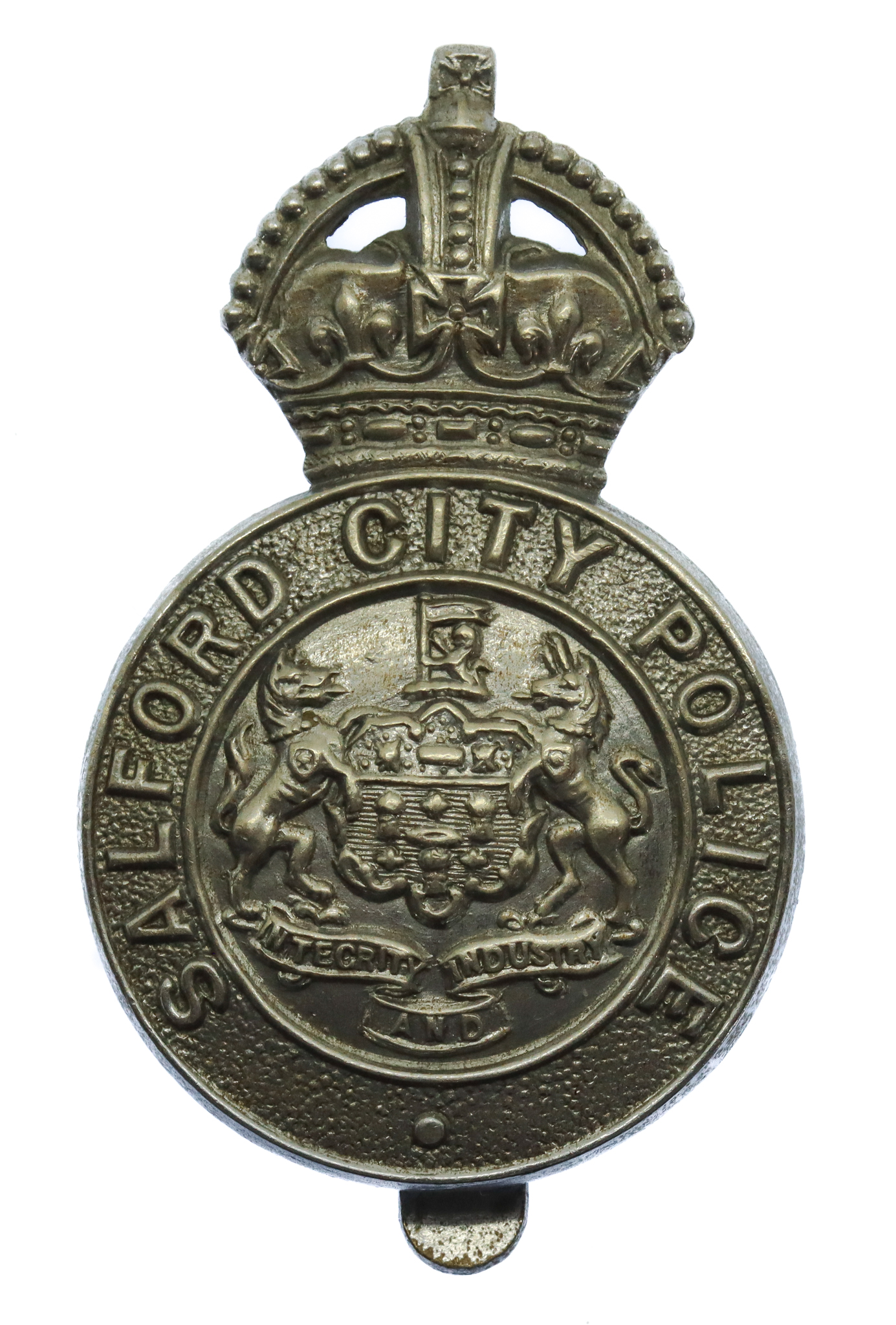 Salford City Police Cap Badge - King's Crown