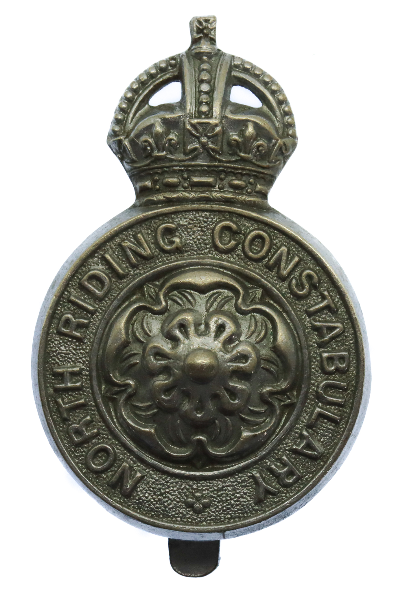 North Riding Constabulary Chrome Cap Badge - King's Crown