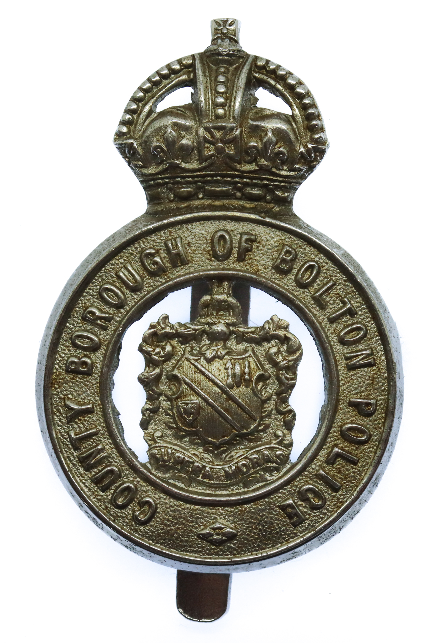 County Borough of Bolton Police Cap Badge - King's Crown