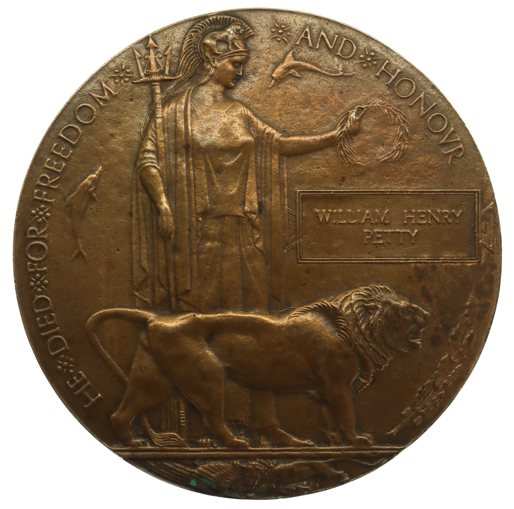 WW1 Memorial Plaque (Death Penny) - William Henry Petty