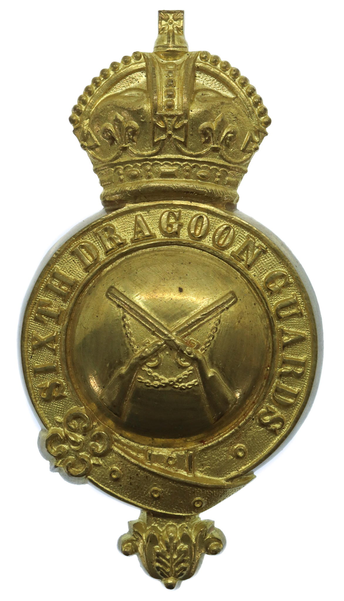 6th Dragoon Guards Officer's Horse Furniture Bit Boss Badge - King's Crown