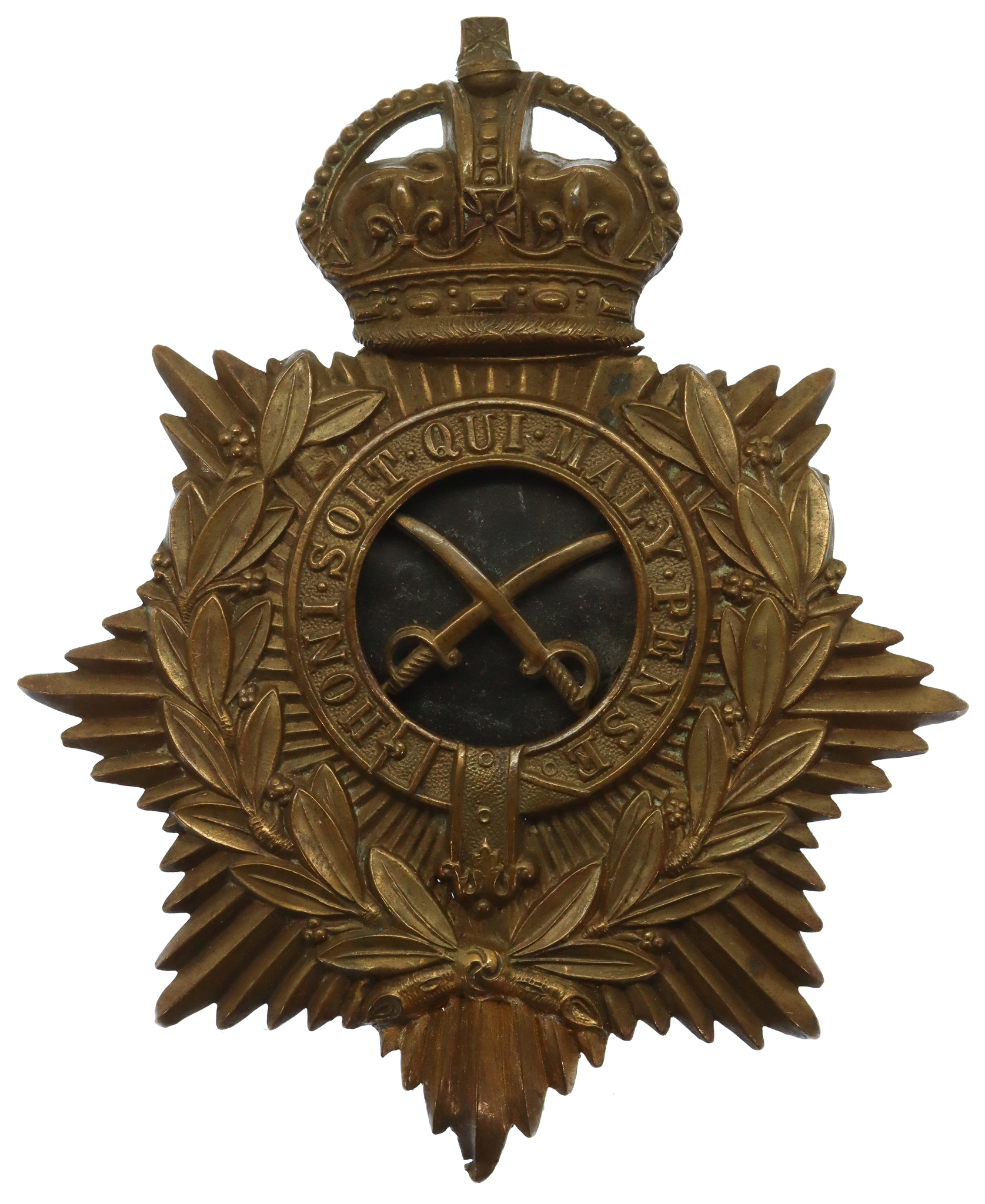 Army Gymnastic Staff Helmet Plate - King's Crown (c.1902-1914)