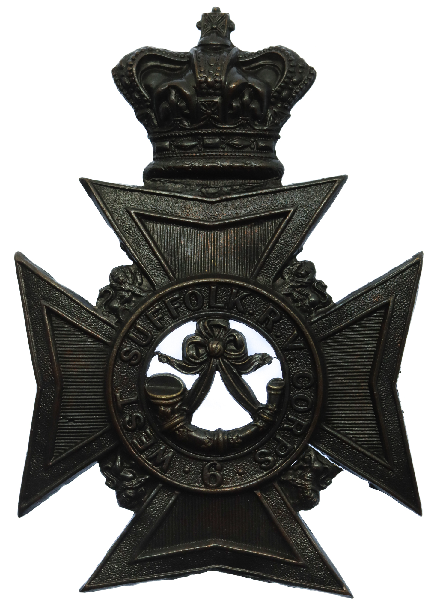 Victorian 6th West Suffolk Rifles Volunteer Corps Helmet Plate