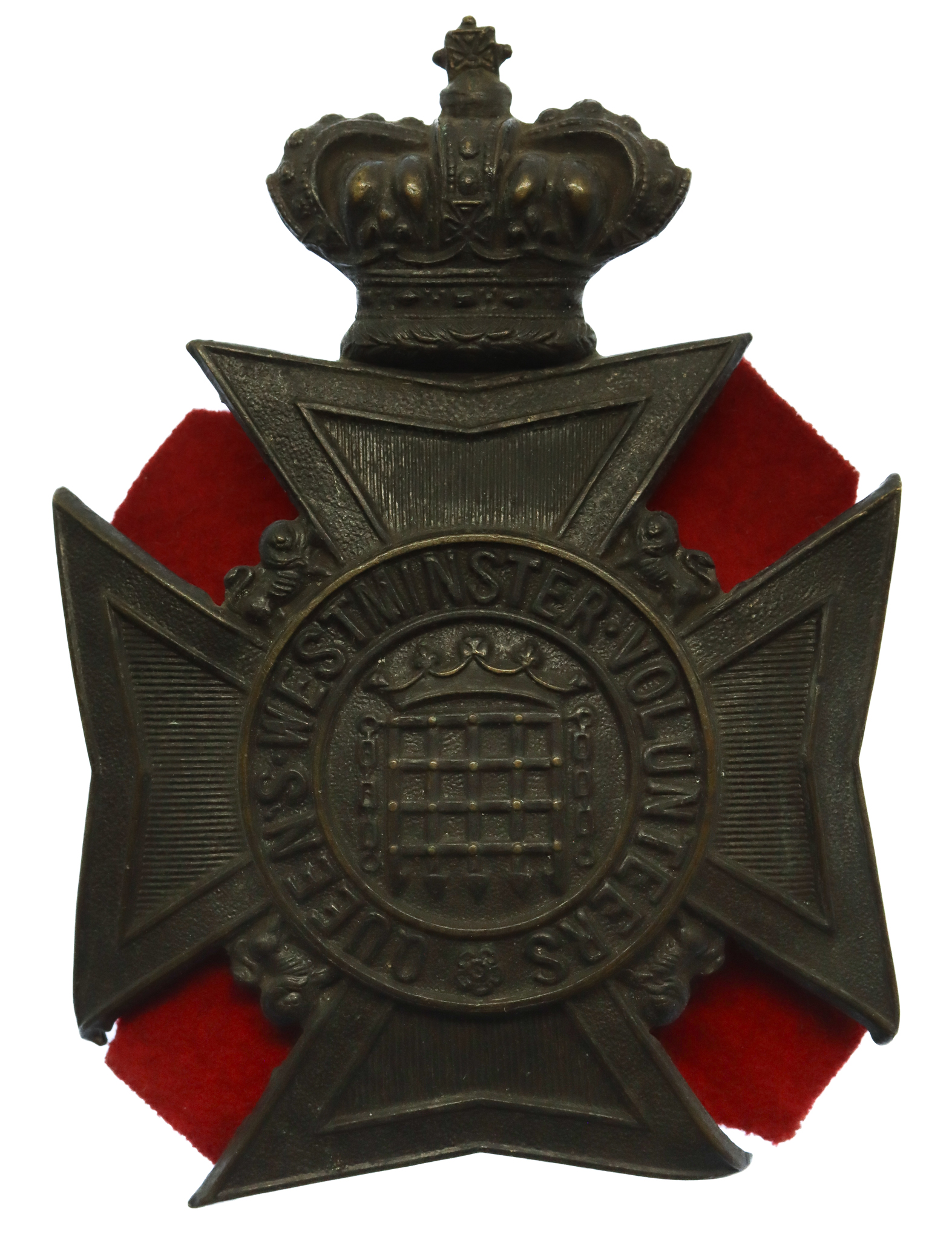 Victorian Queen's Westminster Volunteers Helmet Plate