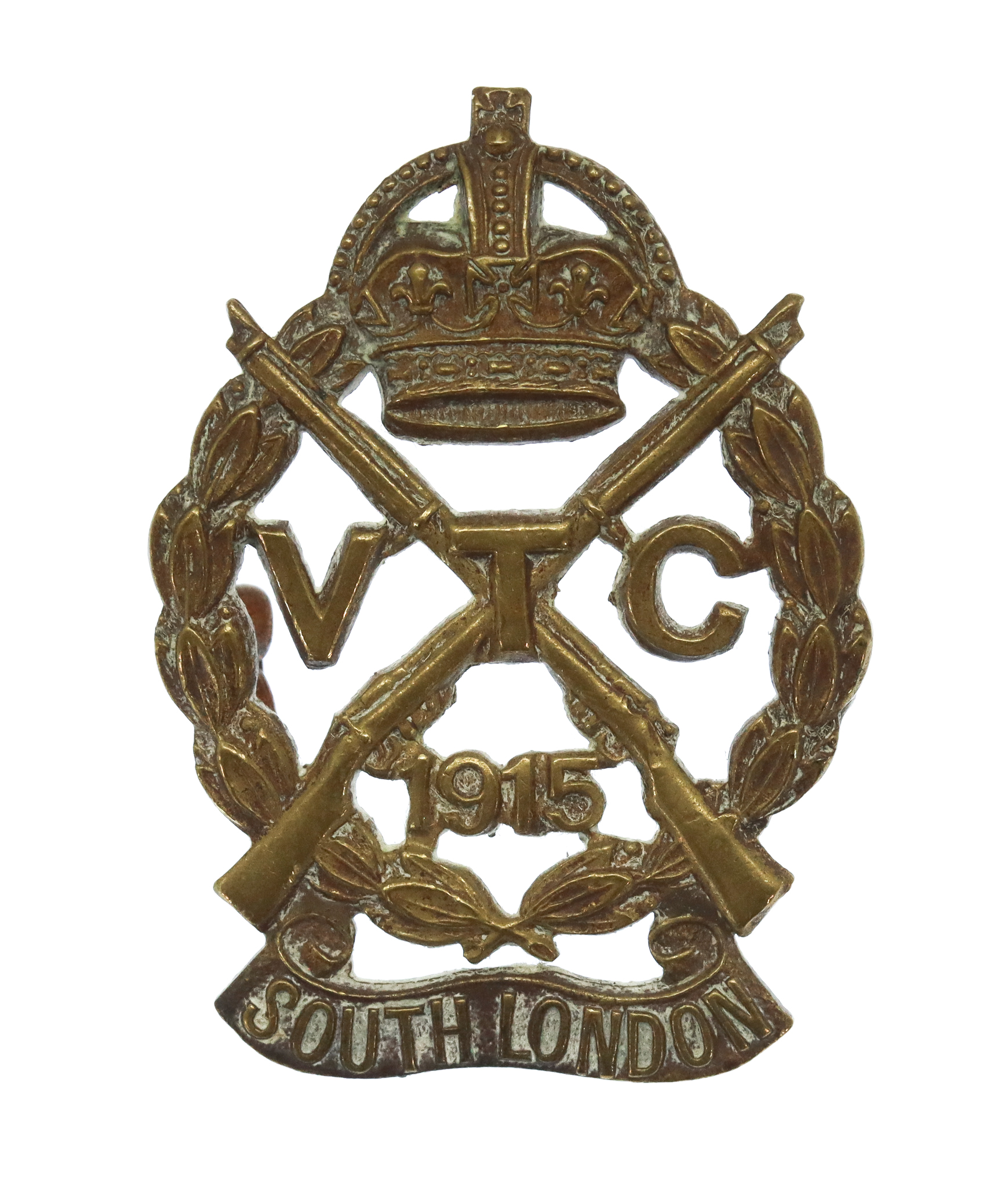 WW1 South London Volunteer Training Corps (V.T.C.) 1915 Cap Badge